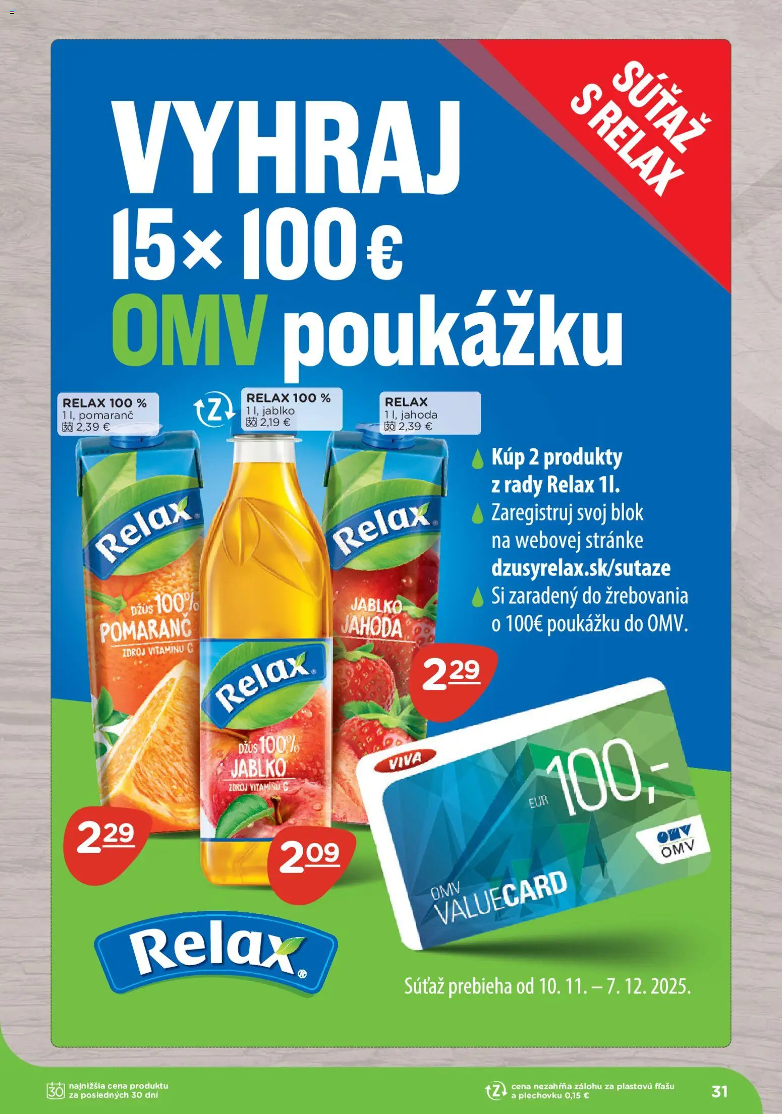 Nové Terno akcie – leták je platný od 10.11.2025 | Strana: 31 | Produkty: Džús