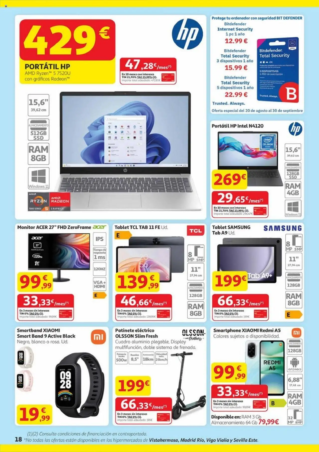 Alcampo - Canarias │ válido desde el 28.08.2025 | Página: 18 | Productos: Smartphone Xiaomi, Tablet, PC, Ελιές
