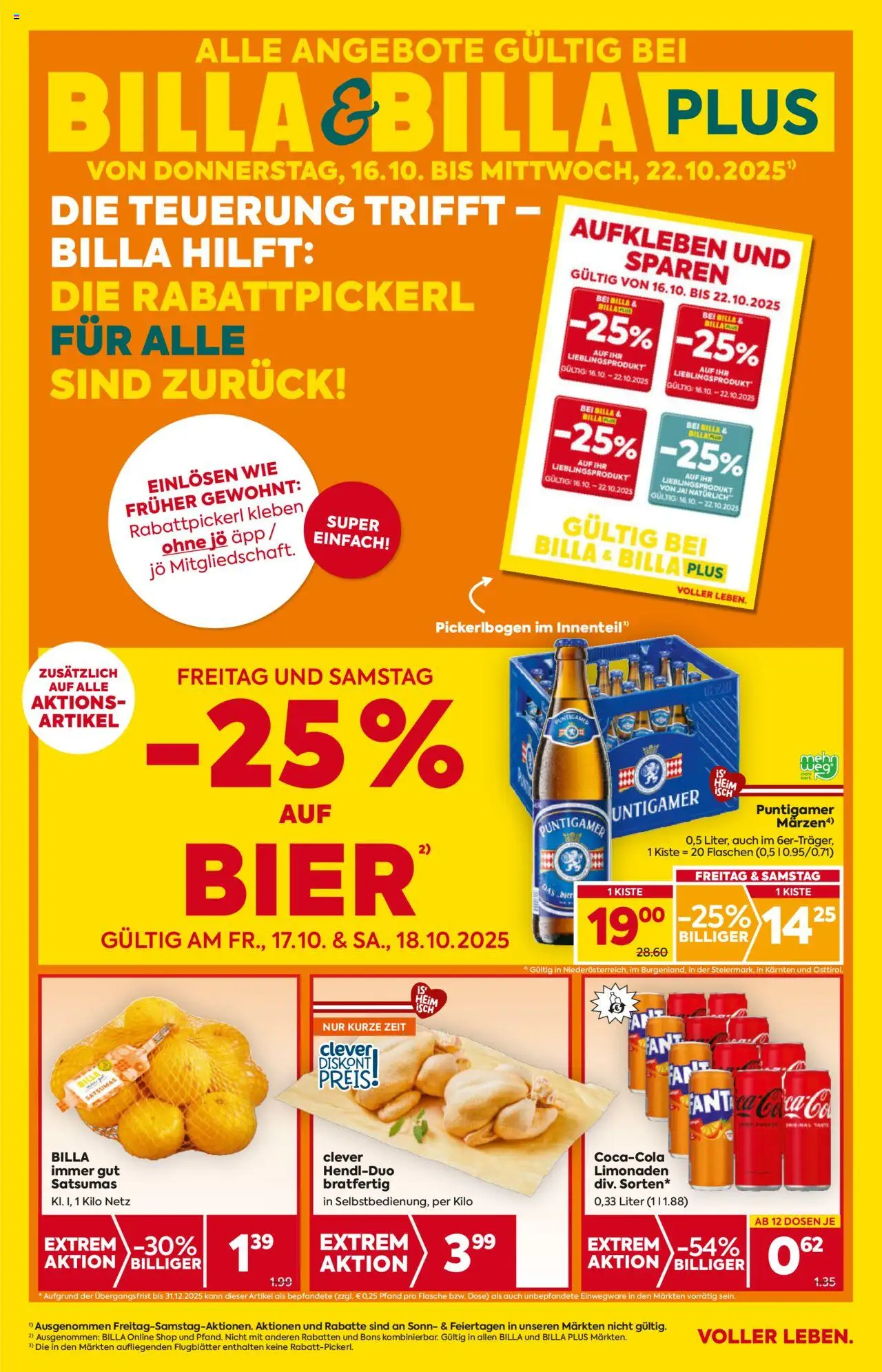 Billa Flugblatt - Kärnten gültig ab 16.10.2025 | Seite: 1 | Produkte: Bier