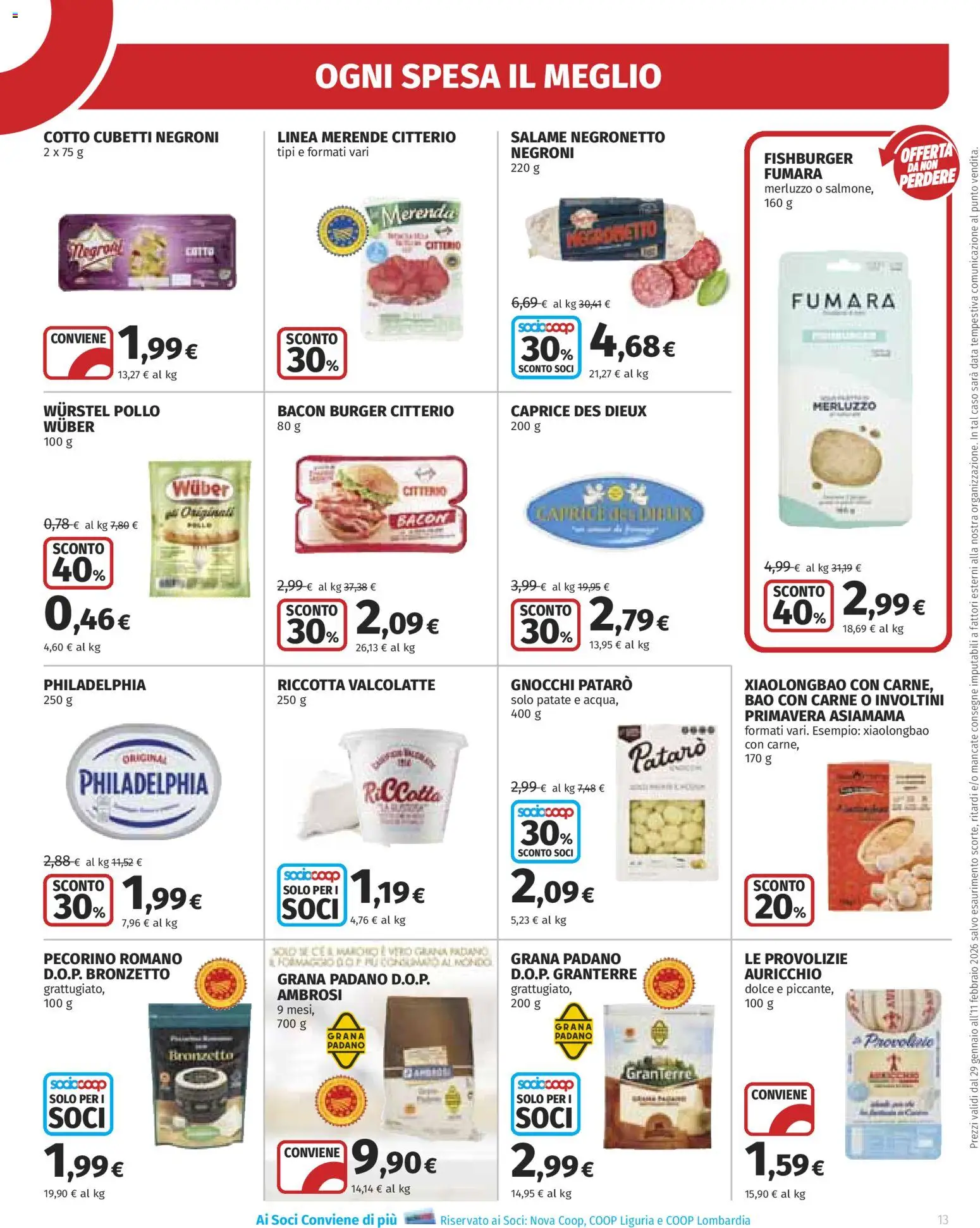 Volantino Ipercoop del 29.01.2026 | Pagina: 13 | Prodotti: Patate, Grana Padano, Gnocchi, Pecorino
