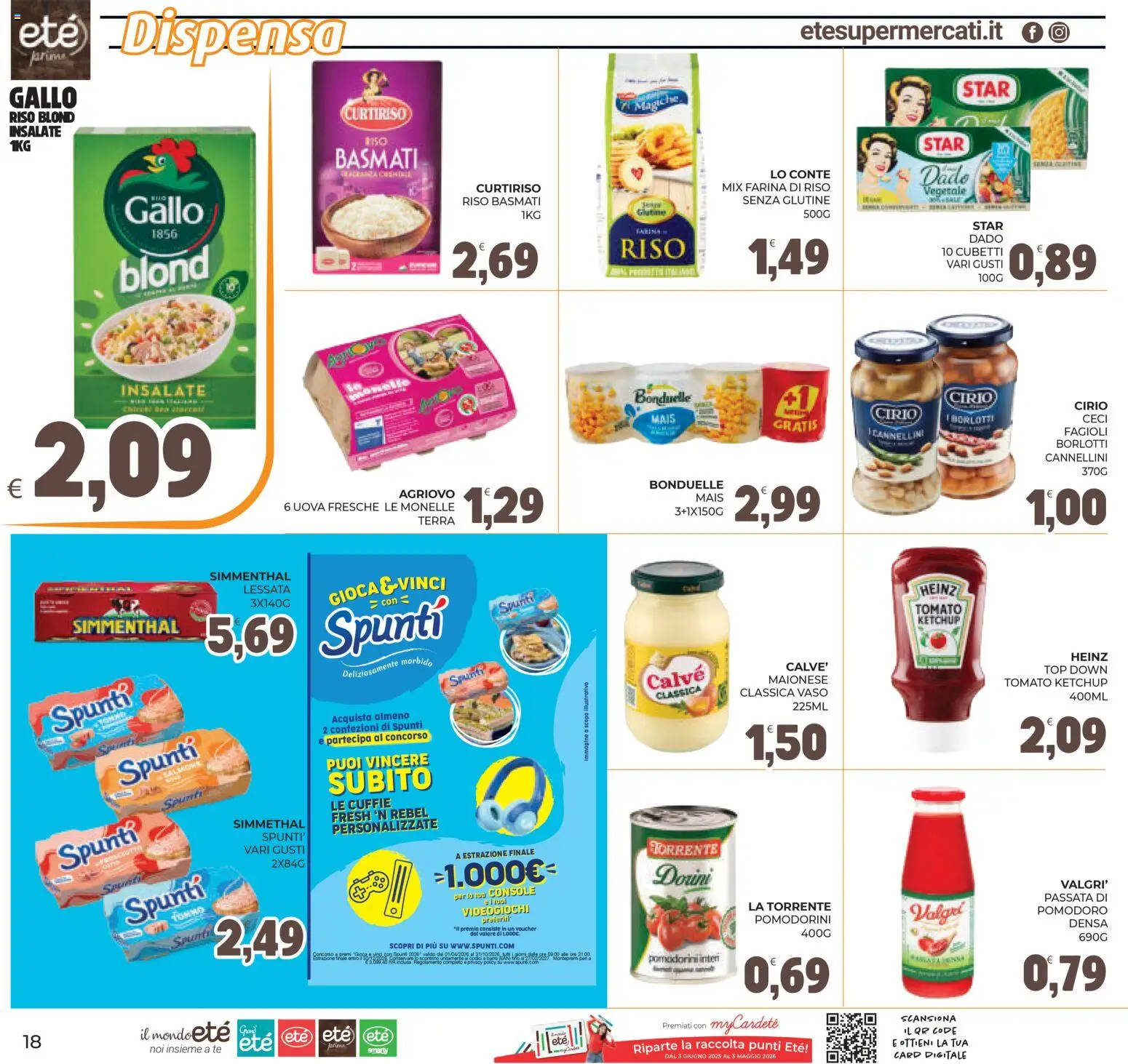 Volantino Eté del 17.04.2026 | Pagina: 18 | Prodotti: Pomodorini, Ketchup, Ceci, Vaso