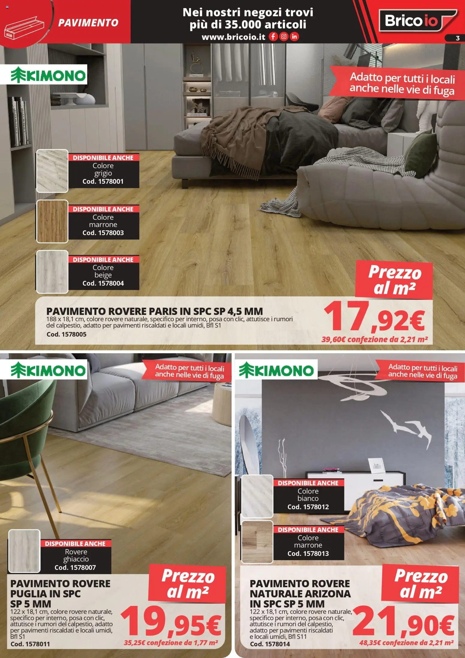 Volantino Brico io del 15.04.2026 | Pagina: 3 | Prodotti: Pavimento