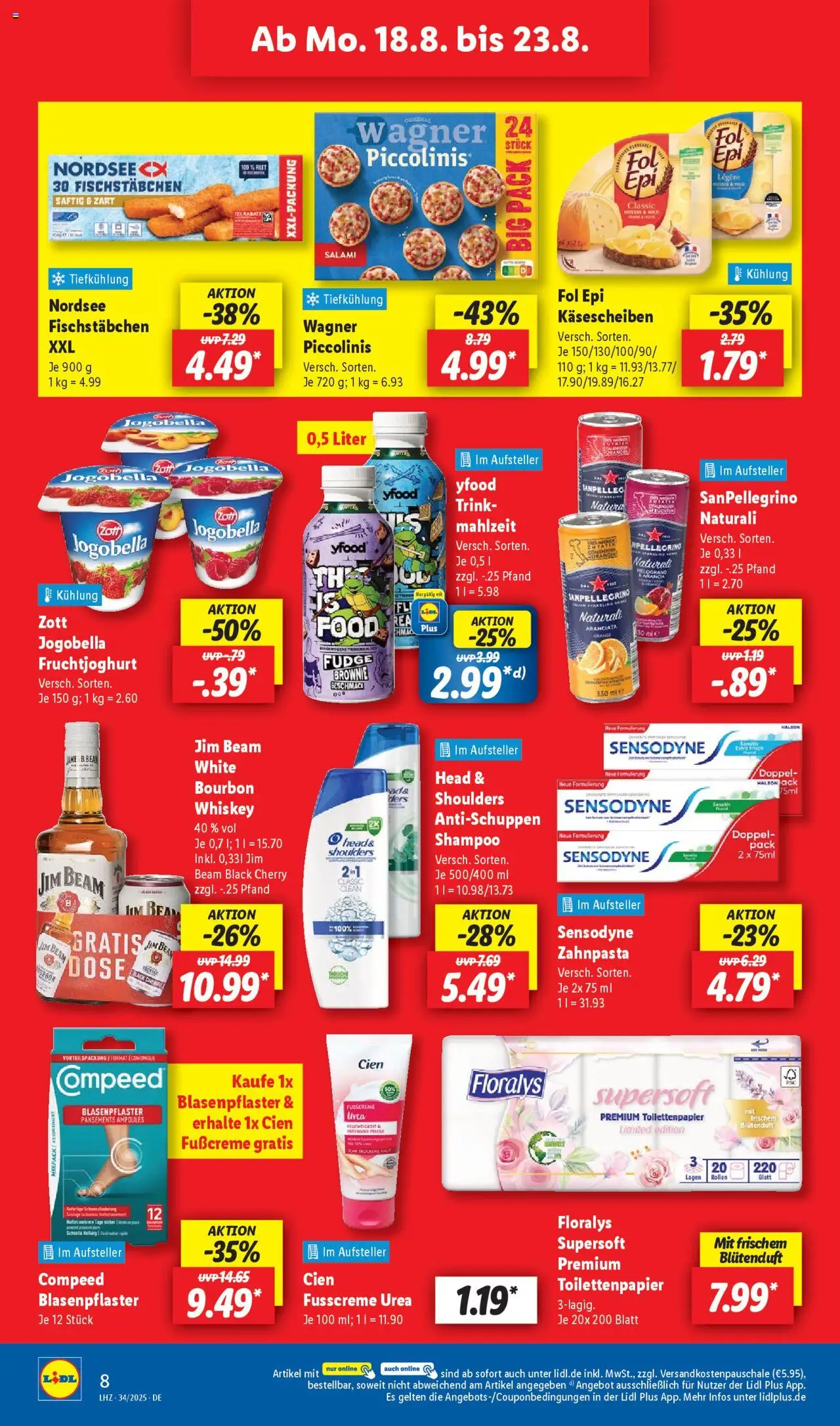 Lidl Prospekt 	 - gültig ab dem 18.08.2025 | Seite: 10 | Produkte: YFood, Piccolinis, Salami, Fußcreme