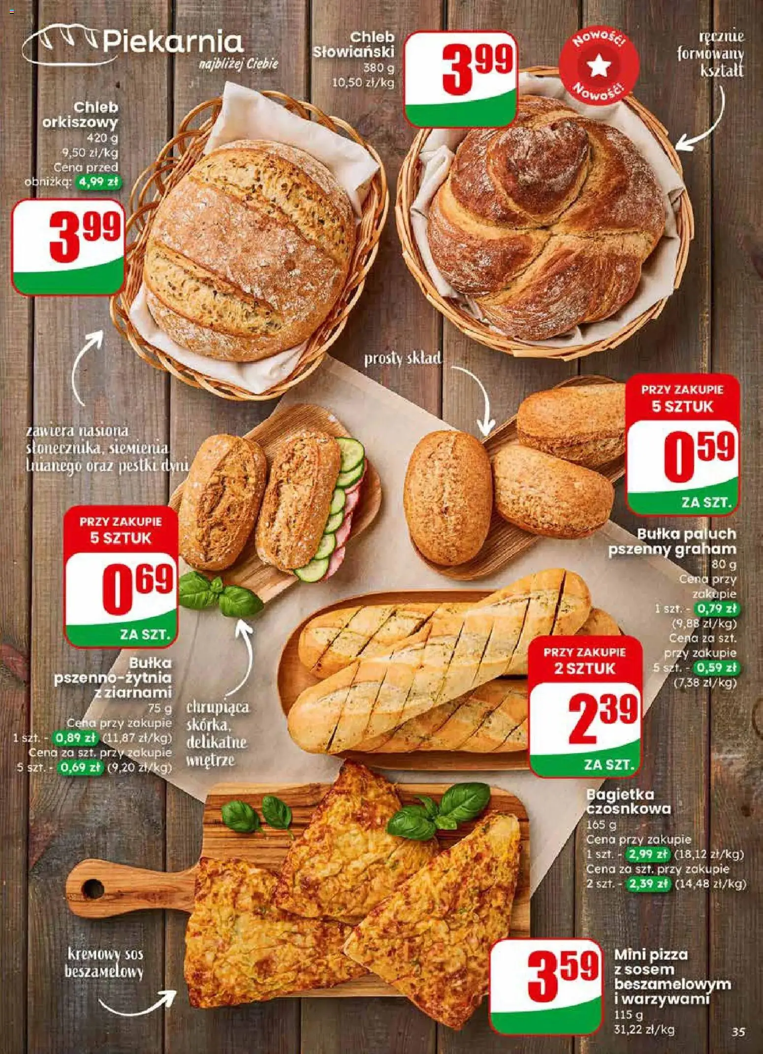 Dino Gazetka od 25.02.2026 | Strona: 35 | Produkty: Sos beszamelowy, Bagietka, Chleb, Pestki dyni