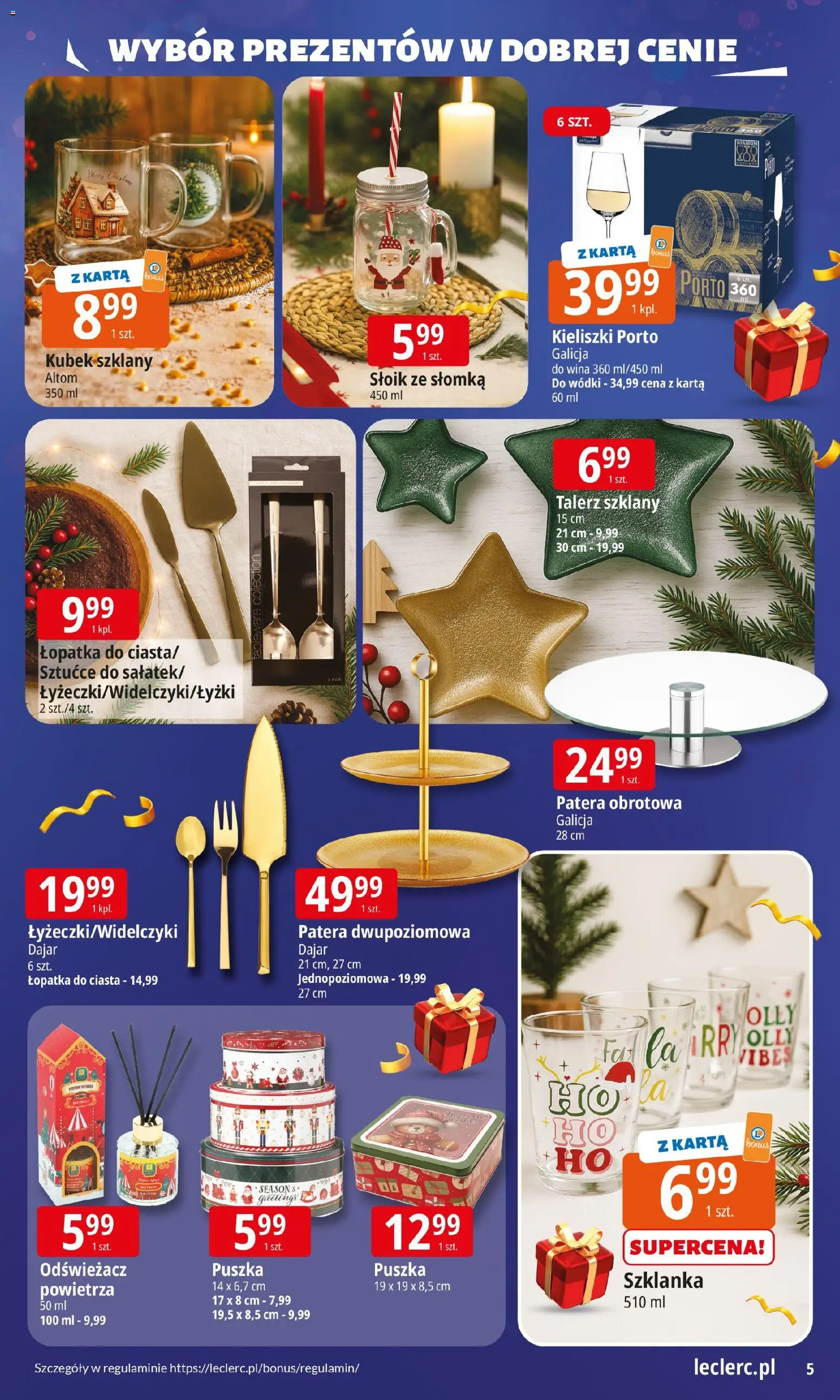 E.Leclerc Gazetka - Zielona Góra prezenty od 02.12.2025 | Strona: 6 | Produkty: Szklanka, Odświeżacz, Karta, Sztućce
