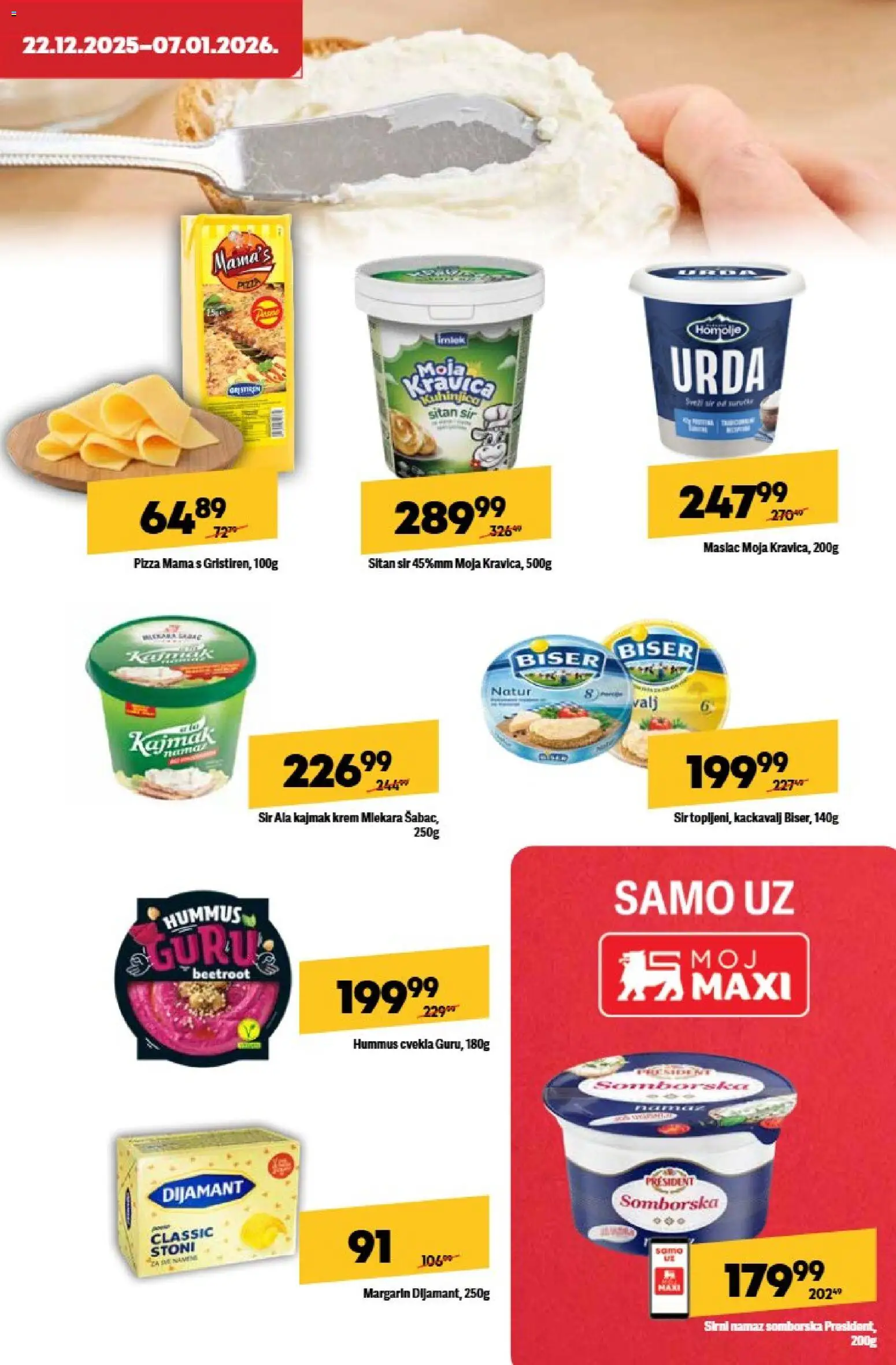 Maxi katalog - važi od 22.12.2025 | Strana: 45 | Proizvode: Sitan sir, Margarin, Sir, Kačkavalj