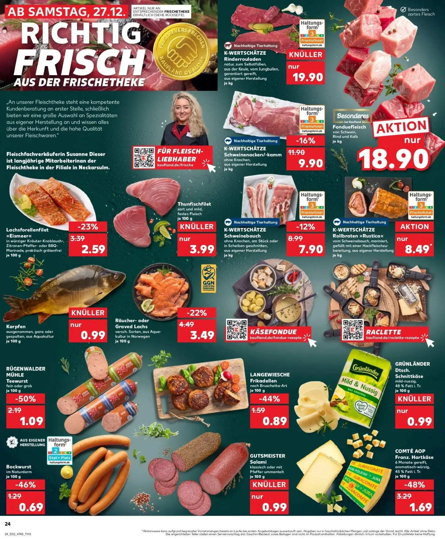 Kaufland prospekt Hannover	 – gültig ab 28.12.2025 | Seite: 24 | Produkte: Rinderrouladen, Pfeffer, Raclette, Fleisch