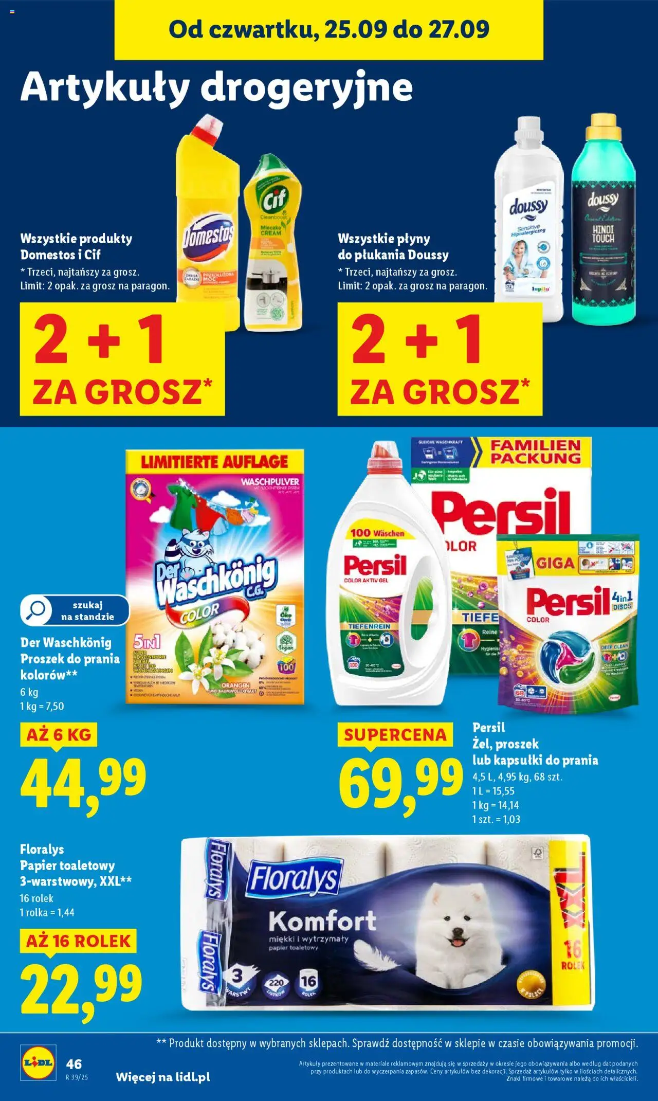 Lidl Gazetka od 25.09.2025 | Strona: 50 | Produkty: Papier toaletowy, Persil, Proszek do prania, Detergent
