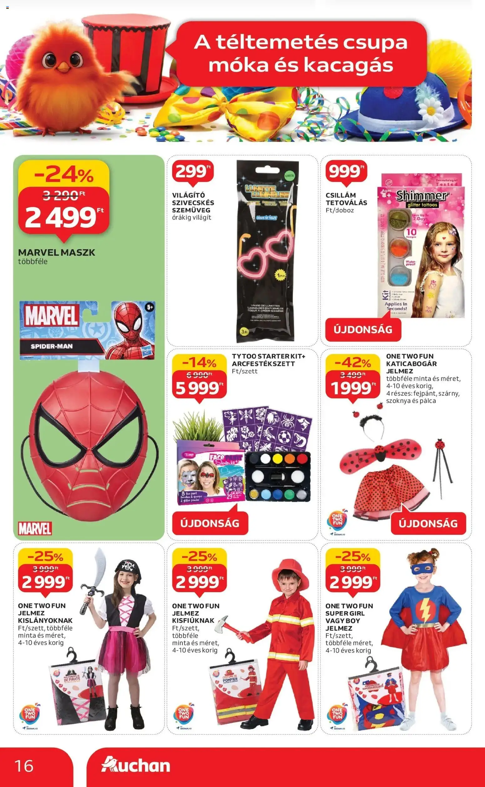 Auchan akciós ujság - amely érvényes a következő dátumtól: 15.01.2026 | Oldal: 16 | Termékek: Szemüveg, Maszk, Szoknya
