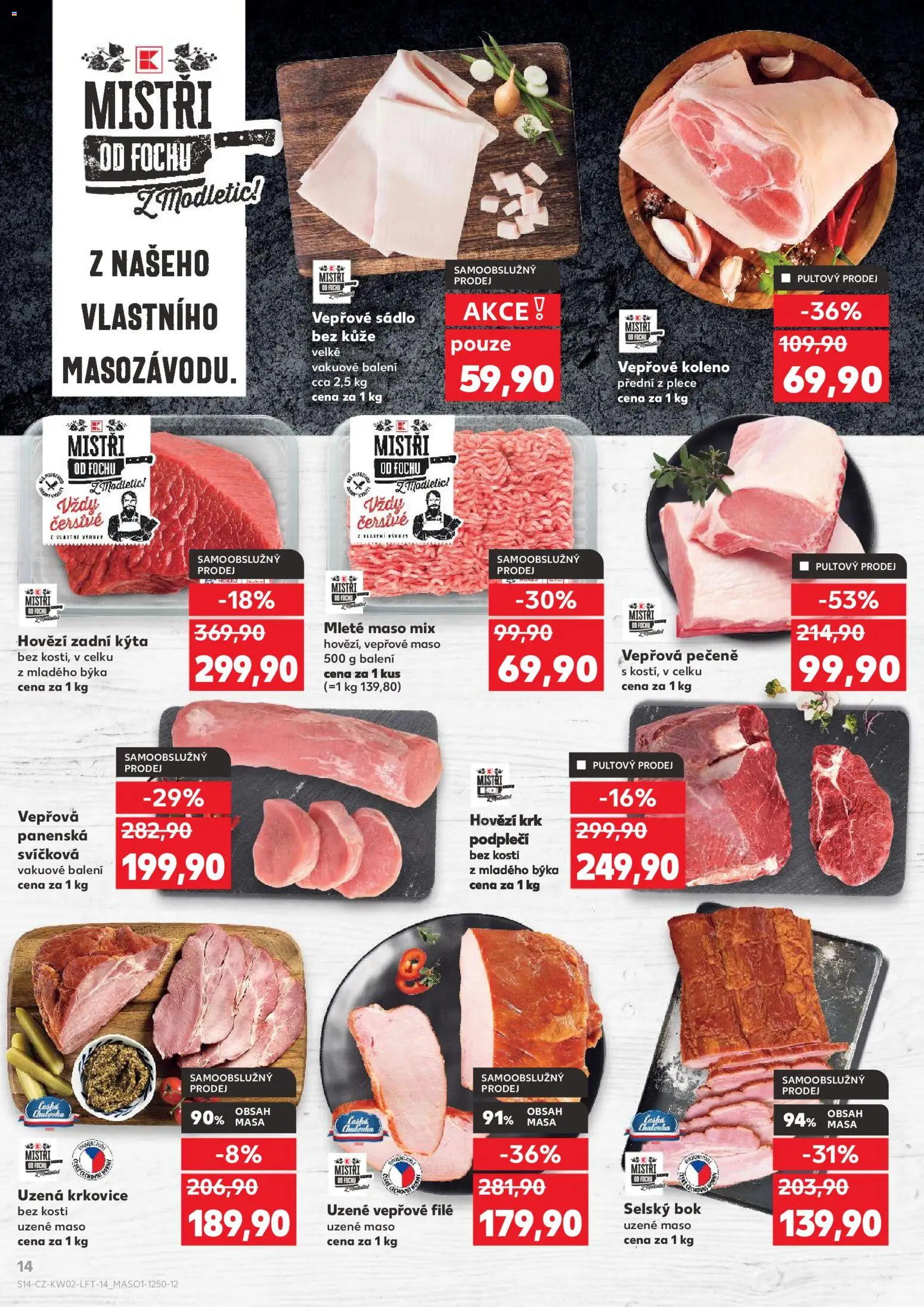 Kaufland leták - Kolín od 07.01.2026 | Strana: 14 | Produkty: Uzené maso, Vepřová pečeně, Vepřové maso, Krkovice