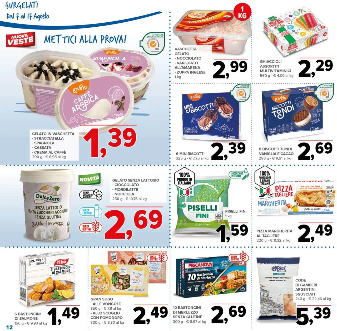 Volantino Todis del 07.08.2025 | Pagina: 12 | Prodotti: Salmone, Ghiaccioli, Merluzzo, Vongole