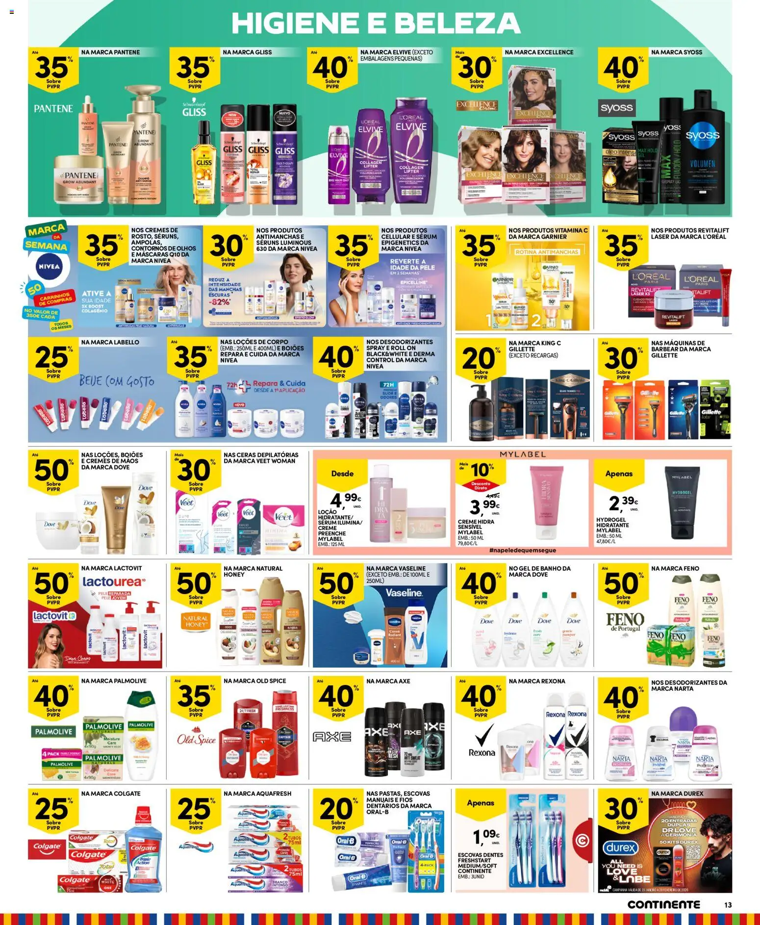 Continente - Madeira Folheto Semanal │ válido de 24.02.2026 | Página: 13 | Produtos: Gel de banho, Banho, Óleo, Creme