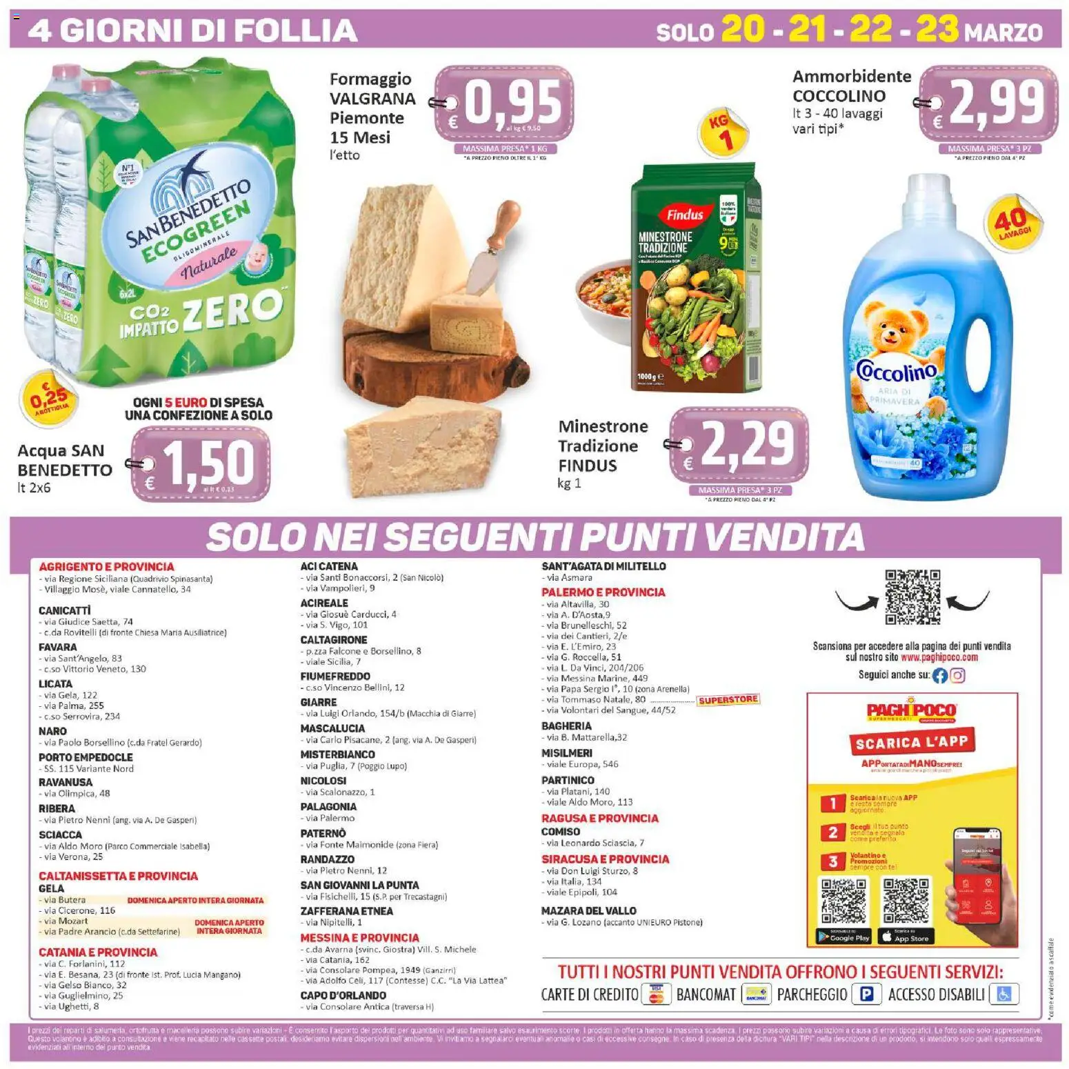 Volantino Paghi Poco del 13.03.2026 | Pagina: 20 | Prodotti: Ammorbidente, Tè, Acqua, Scaffale