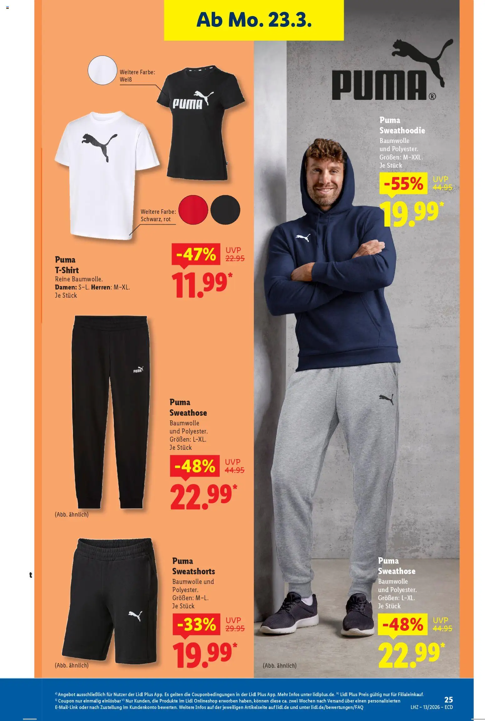 Lidl Prospekt – gültig ab 23.03.2026 | Seite: 13 | Produkte: Sweathose, Sweatshorts