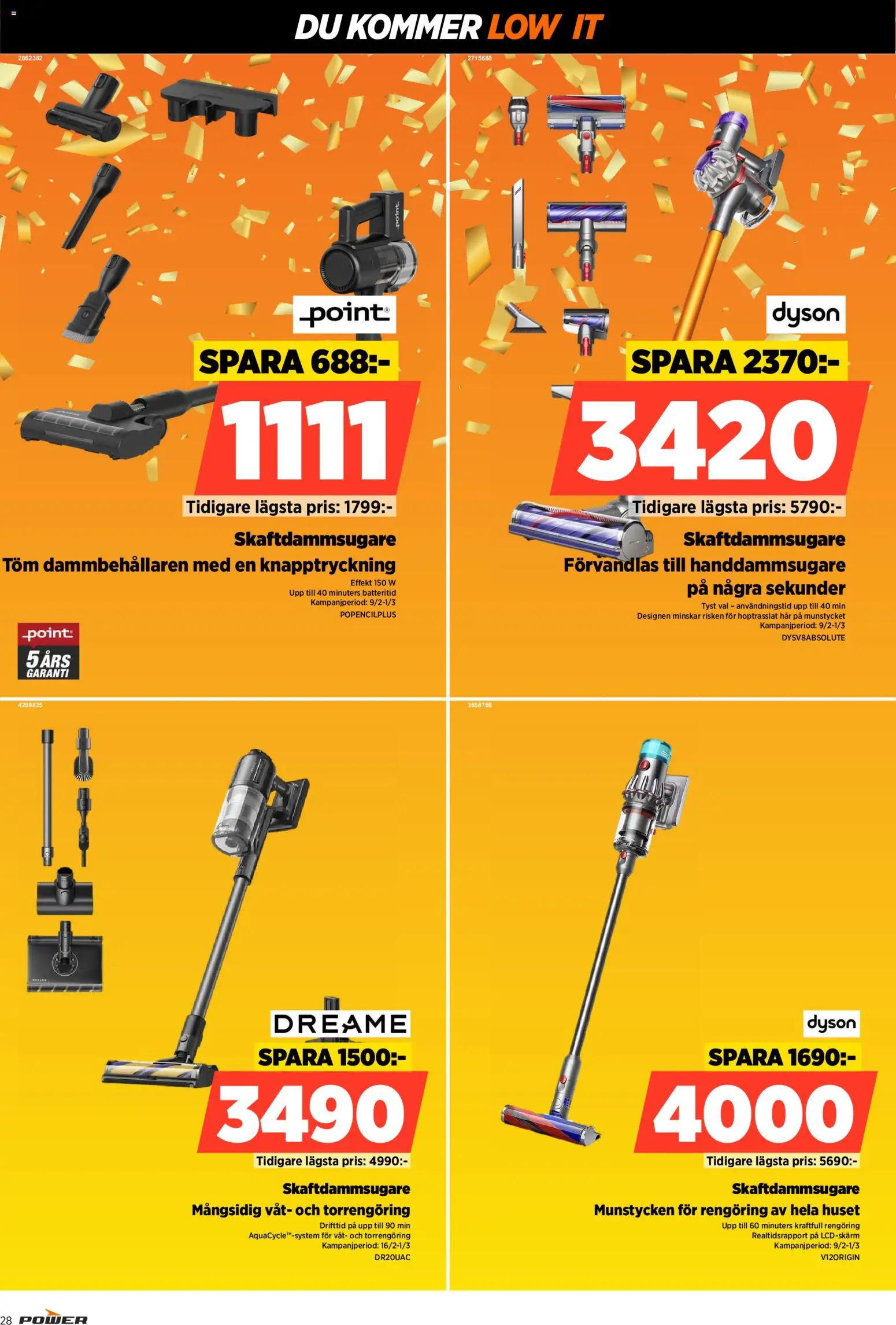 Power reklamblad aktuell från 16.02.2026 | Sida: 28 | Produkter: Skaftdammsugare