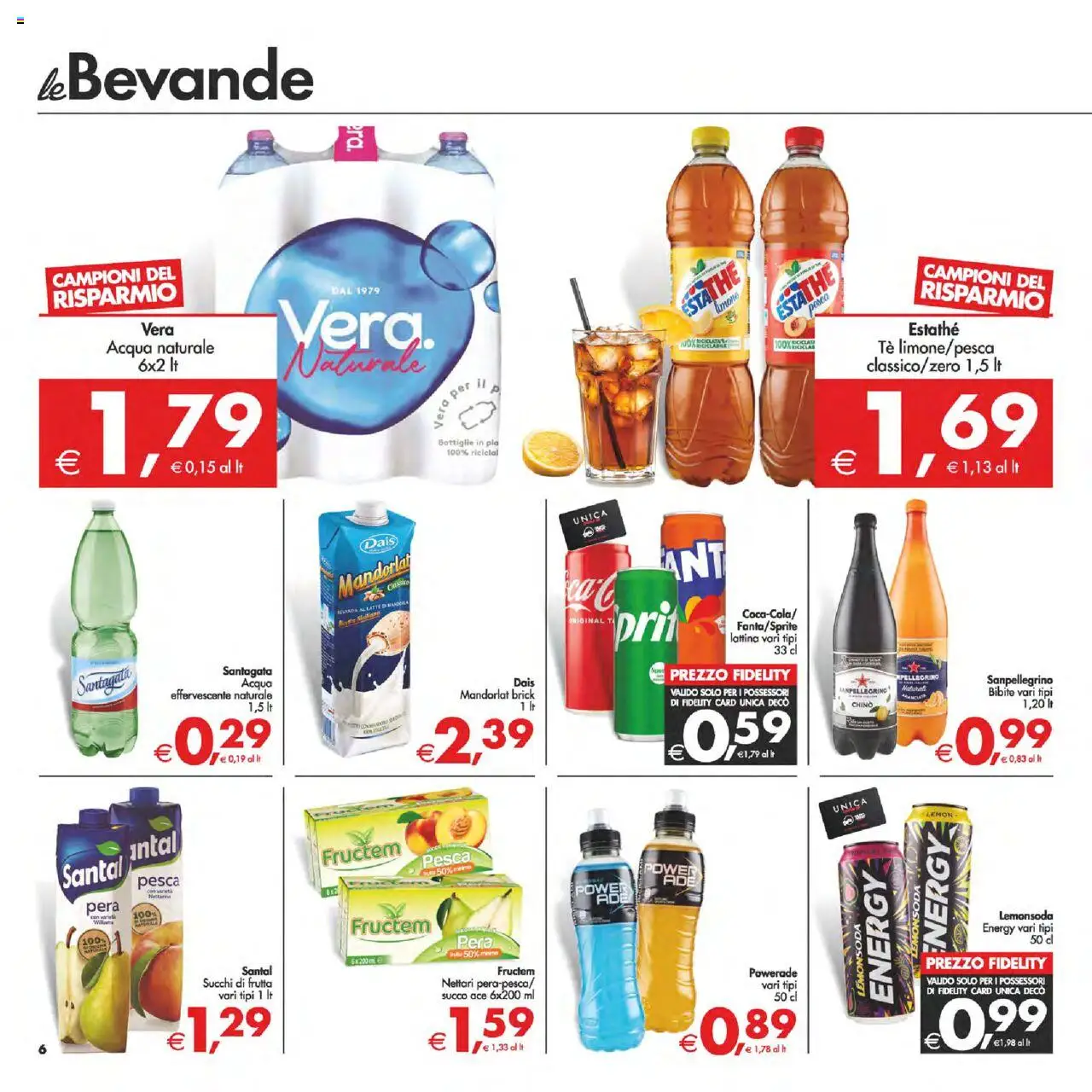 Volantino Decò del 02.09.2025 | Pagina: 6 | Prodotti: Acqua, Frutta, Latte, Pesca
