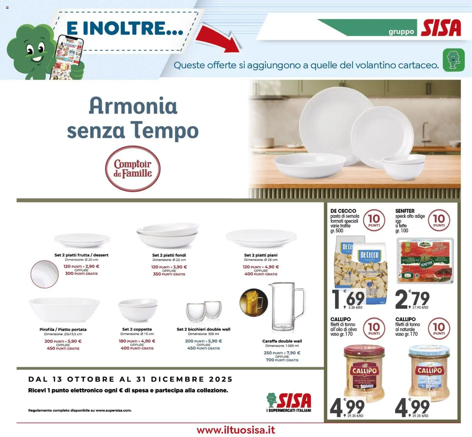 Volantino SISA del 05.12.2025 | Pagina: 16 | Prodotti: Speck, Caraffa, Tonno, Tonno al naturale