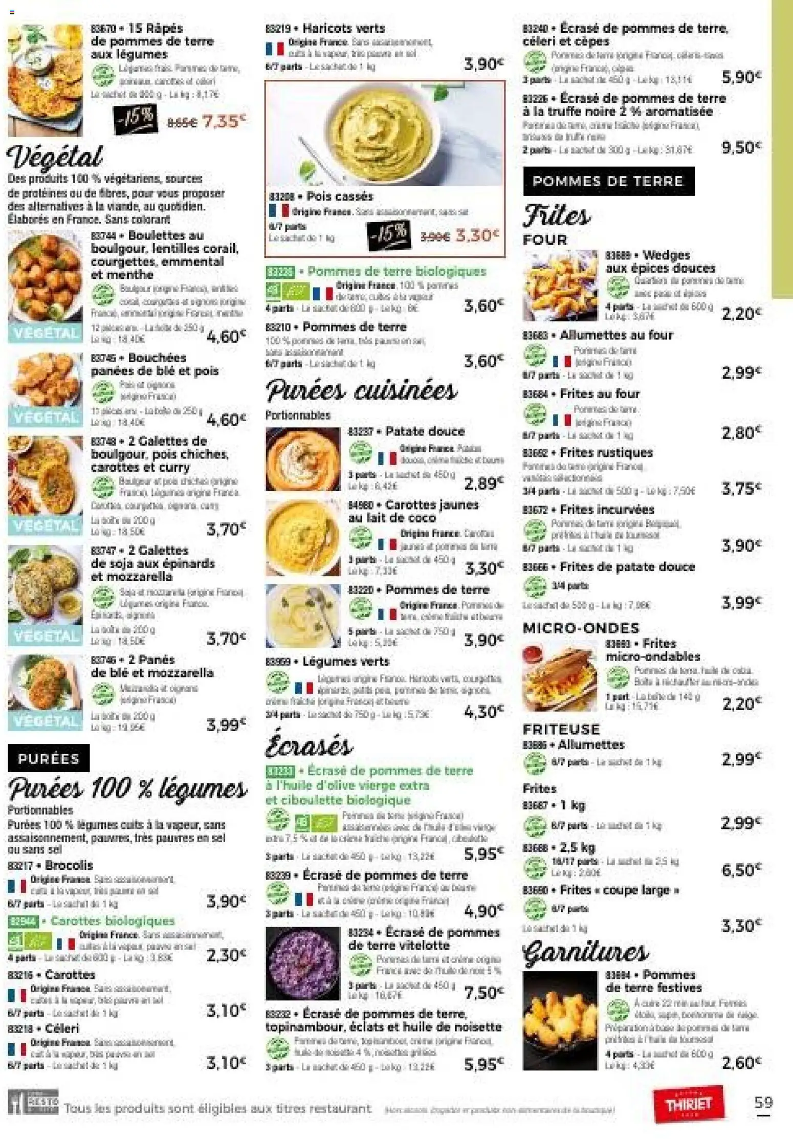 {H1} | Page: 59 | Produits: Carottes, Menthe, Frites, Pommes de terre