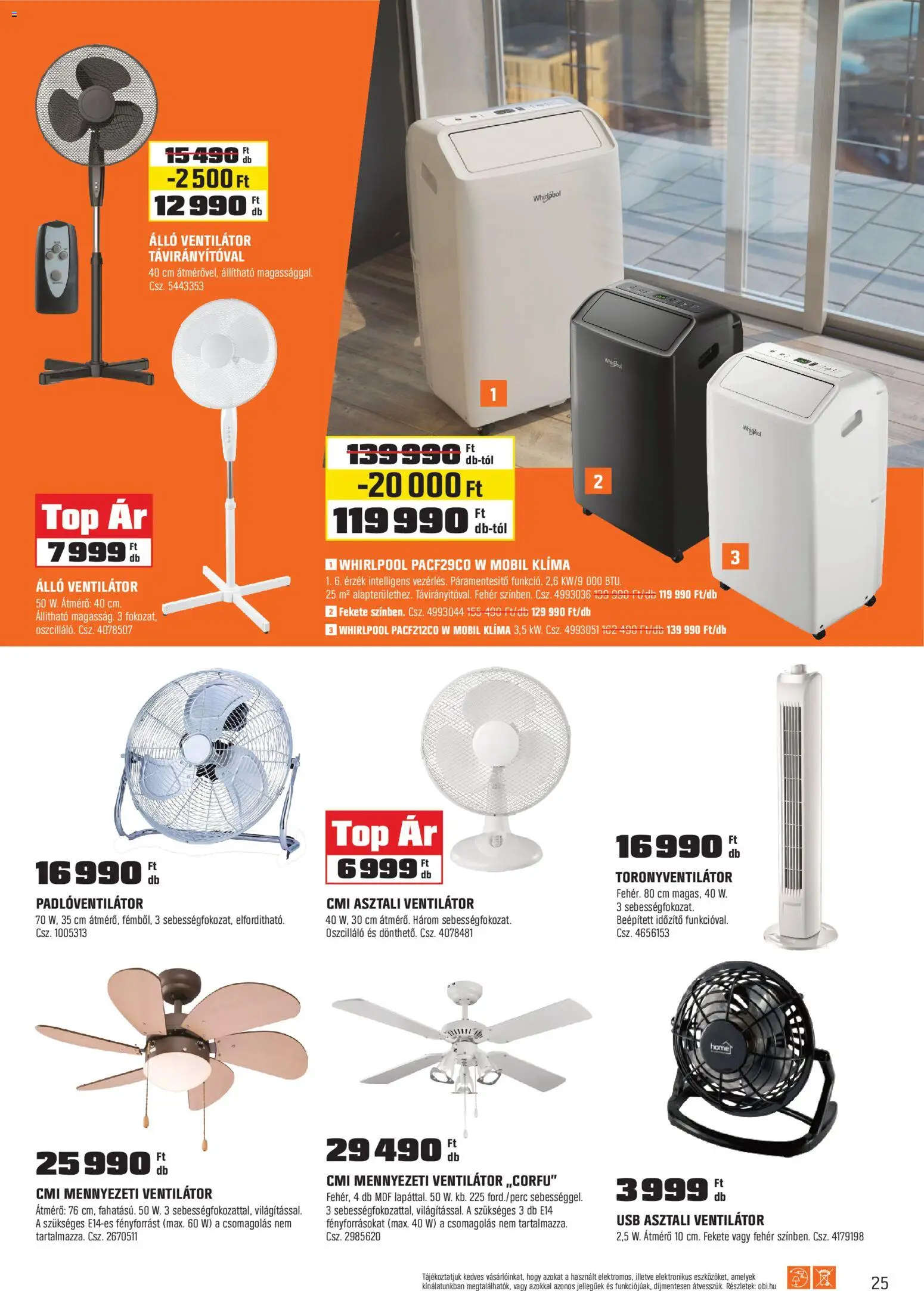 OBI akciós ujság - amely érvényes a következő dátumtól: 28.04.2026 | Oldal: 25 | Termékek: Páramentesítő, USB, Mobil klima, Ventilátor