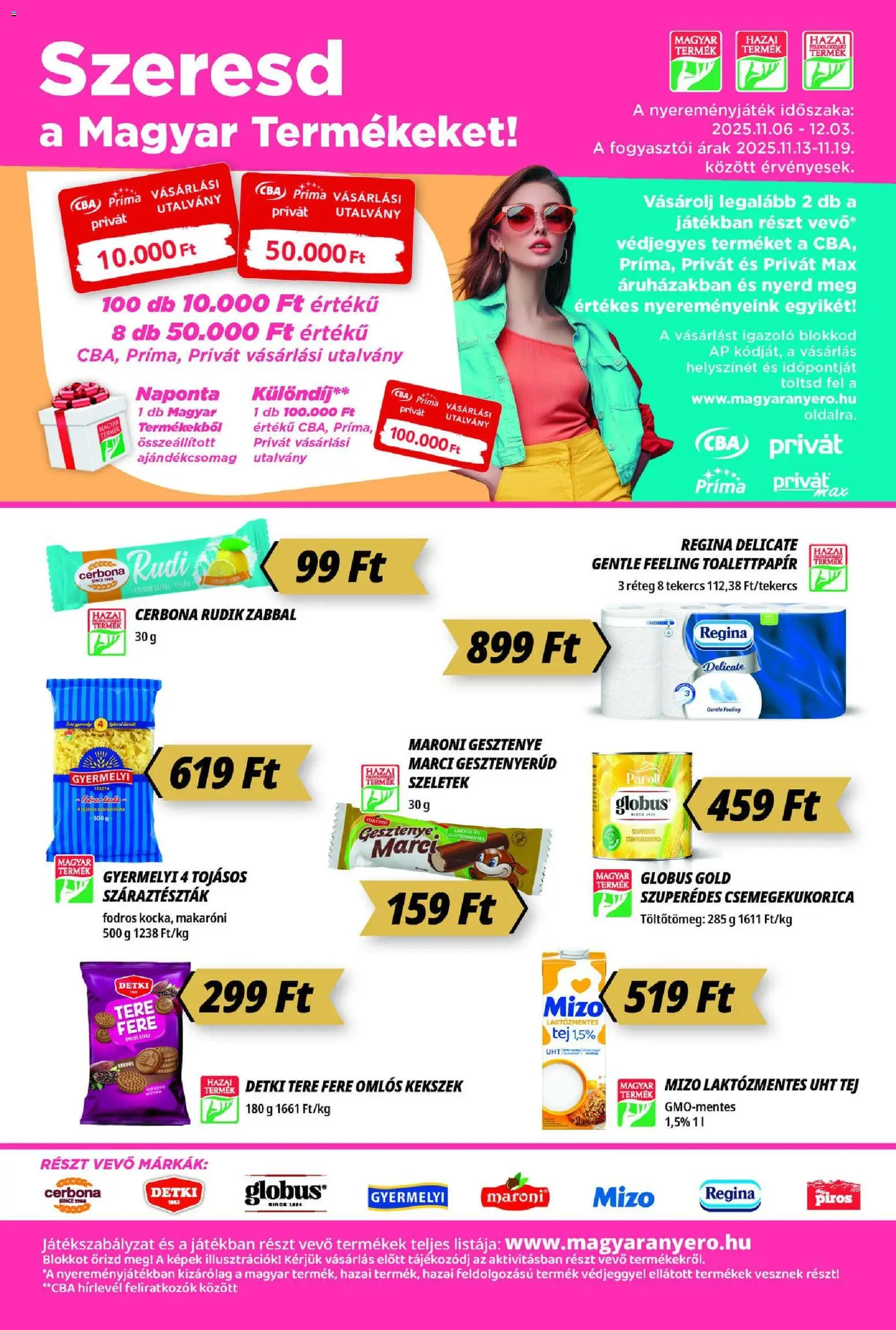 CBA Príma akciós ujság - amely érvényes a következő dátumtól: 13.11.2025 | Oldal: 5 | Termékek: Laktózmentes tej, Tej, Tészta, Kekszek