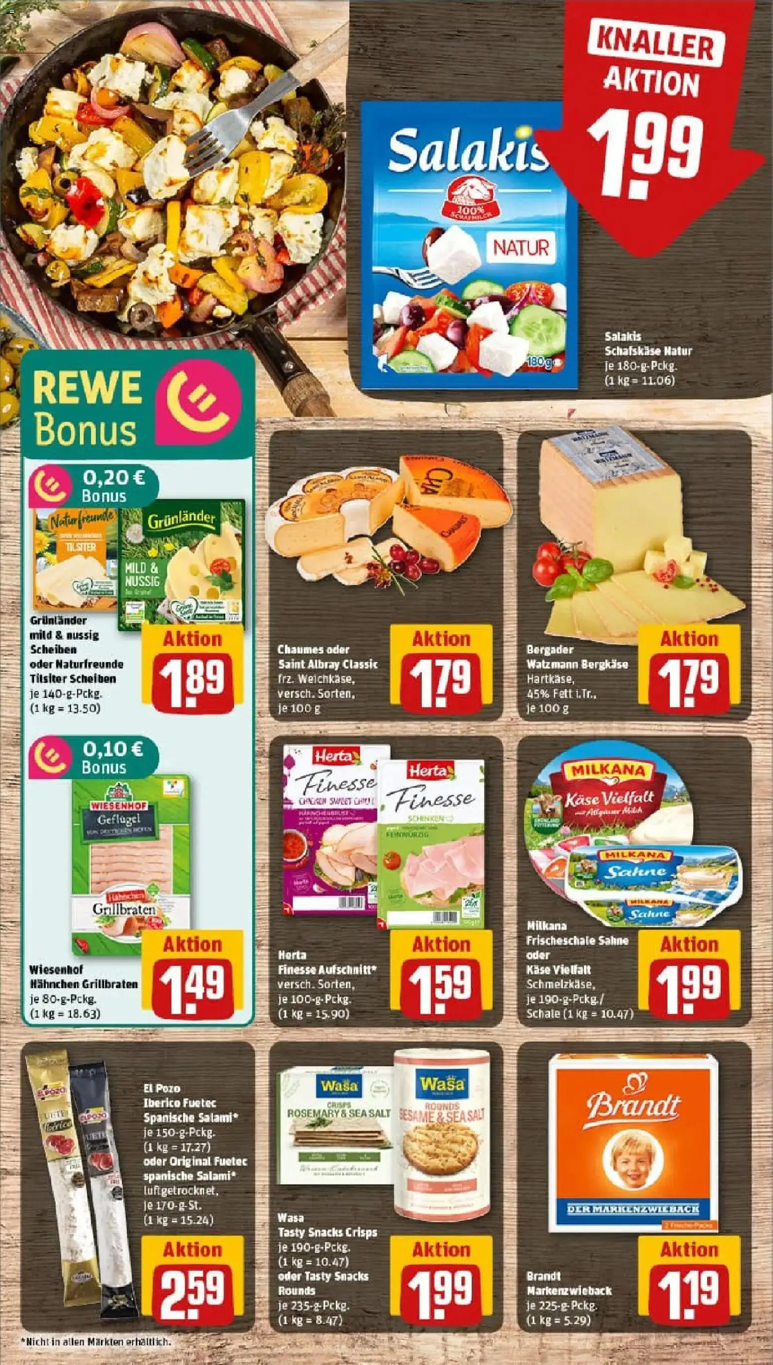 Rewe prospekt Leinfelden-Echterdingen	 – gültig ab 26.01.2026 | Seite: 9 | Produkte: Käse, Grunlander, Salami, Schafskase