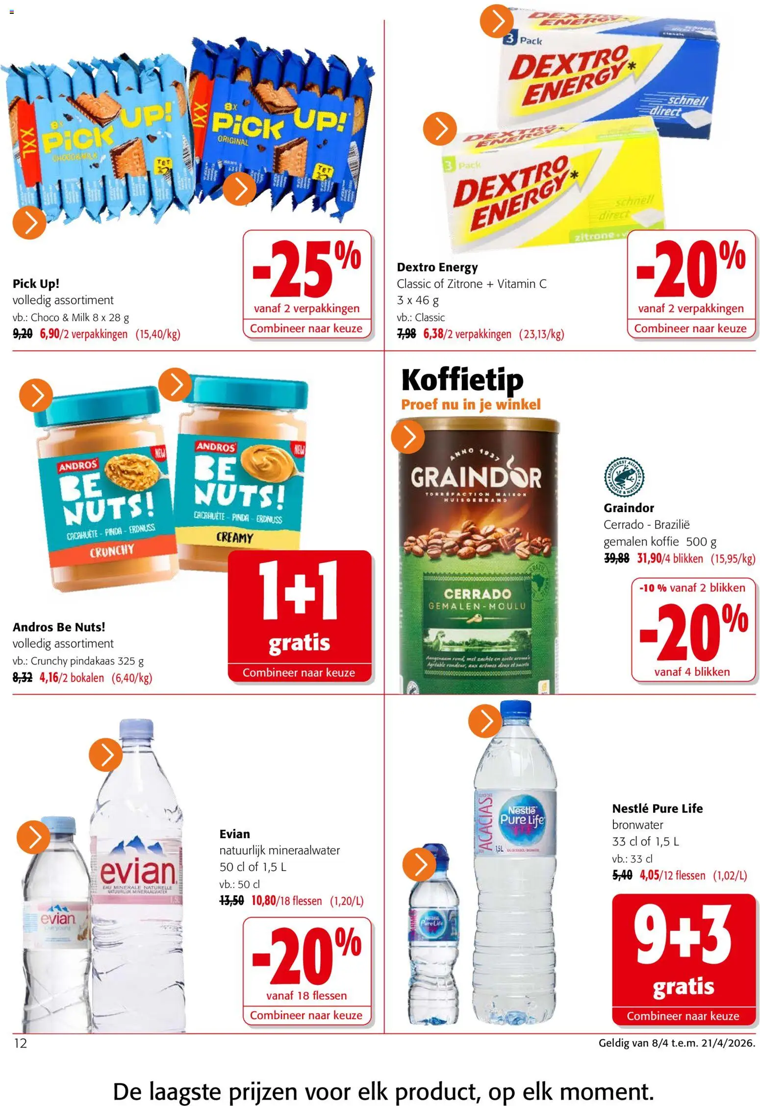 {H1} | Pagina: 12 | Producten: Csirkecombfile, Mineraalwater, Koffie