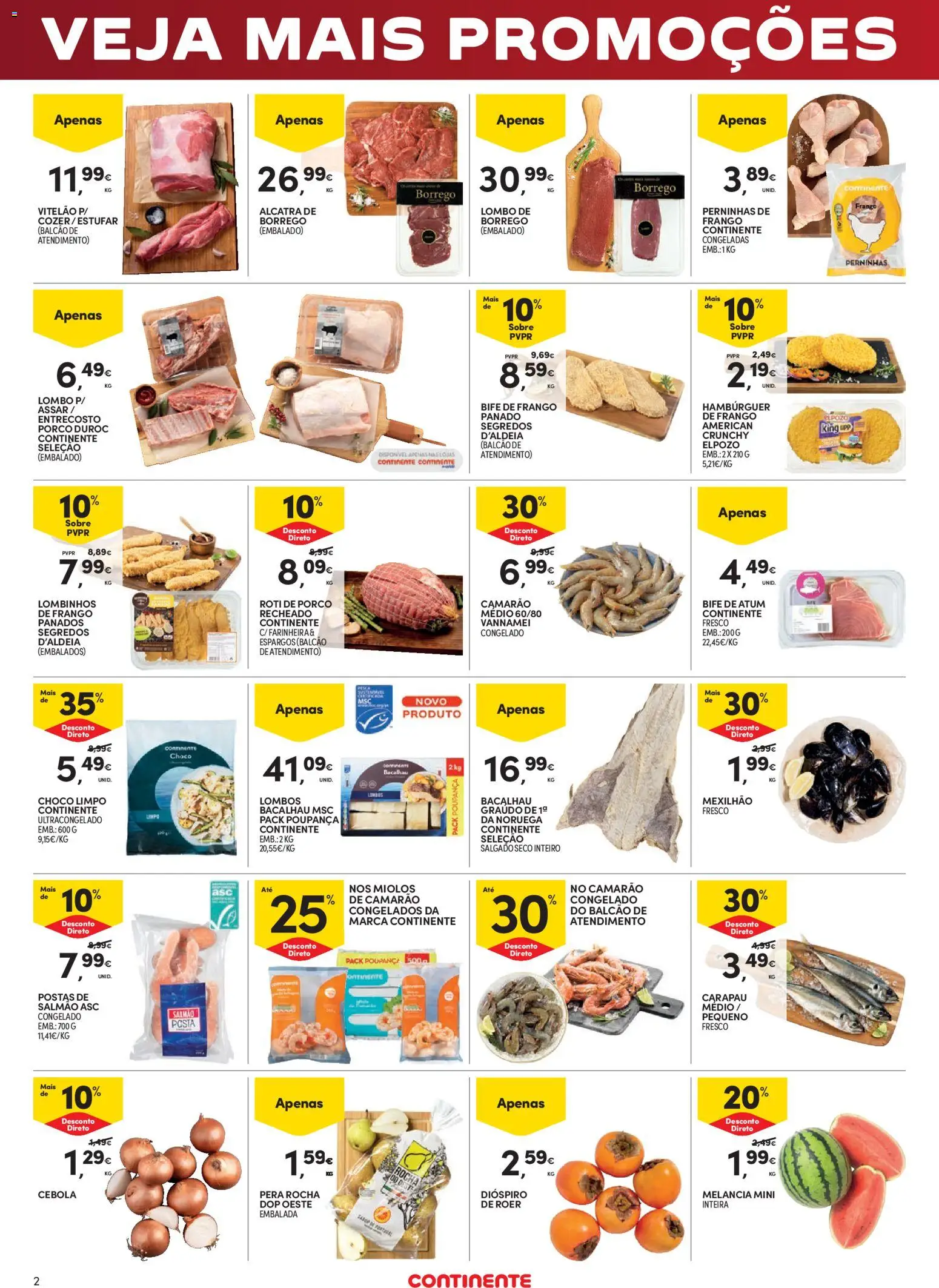 Continente - Fim de Semana │ válido de 14.11.2025 | Página: 2 | Produtos: Espargos, Hambúrguer, Cebola, Salmão
