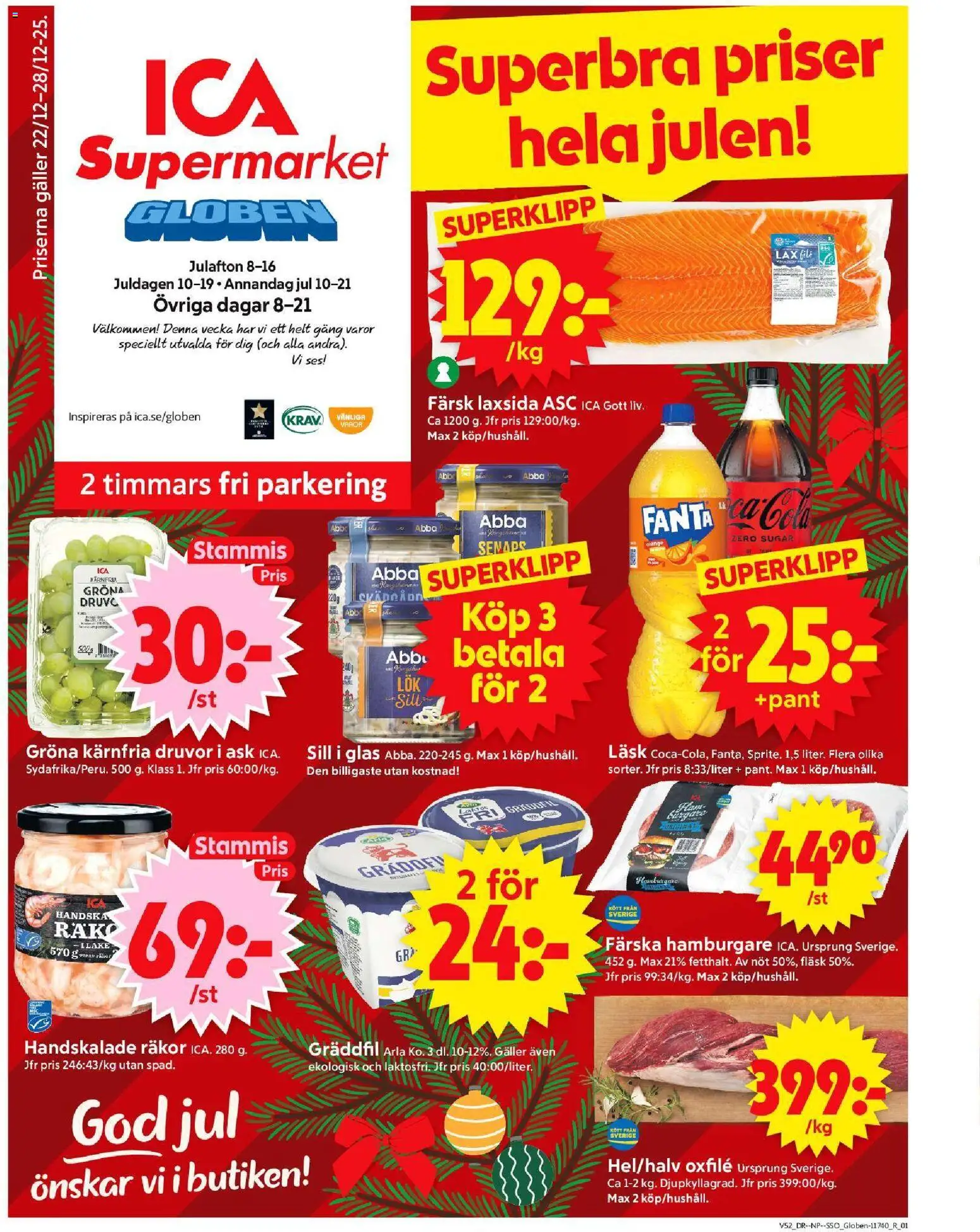 ICA Supermarket reklamblad aktuell från 22.12.2025 | Sida: 1
