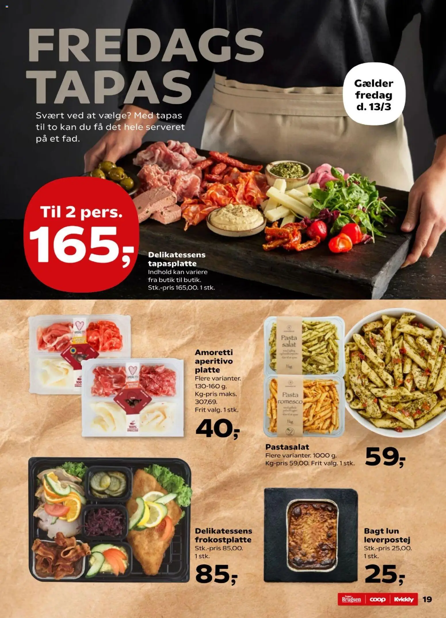 Super Brugsen tilbudsavis – gyldig fra 13.03.2026 | Side: 19 | Produkter: Pasta, Salat, Leverpostej