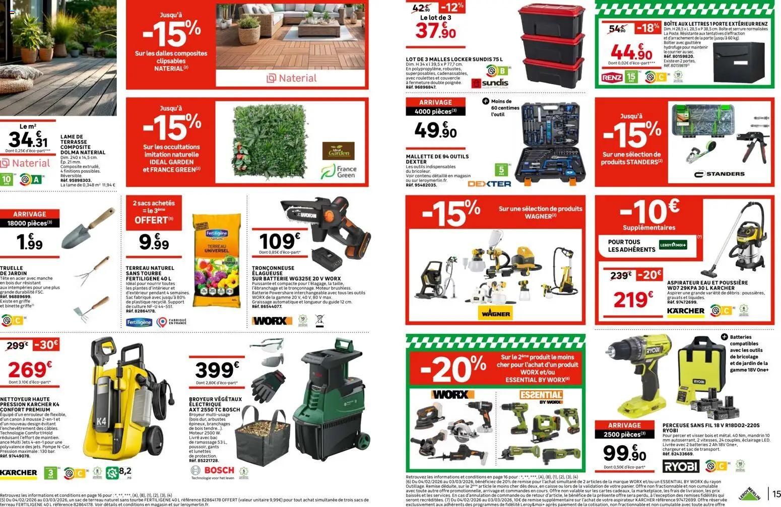 {H1} | Page: 8 | Produits: Perceuse, Broyeur, Terreau, Aspirateur eau et poussière