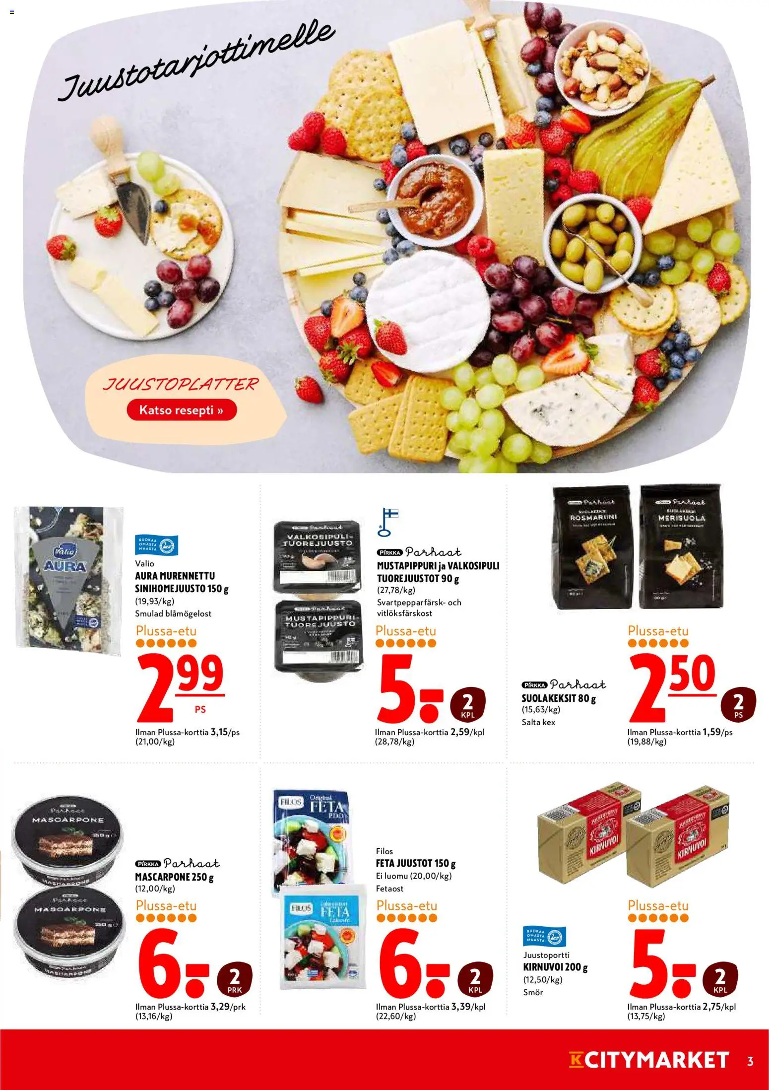 K-Citymarket tarjoukset – voimassa 23.10.2025 alkaen | Sivu: 3 | Tuotteet: Valkosipuli, Juusto