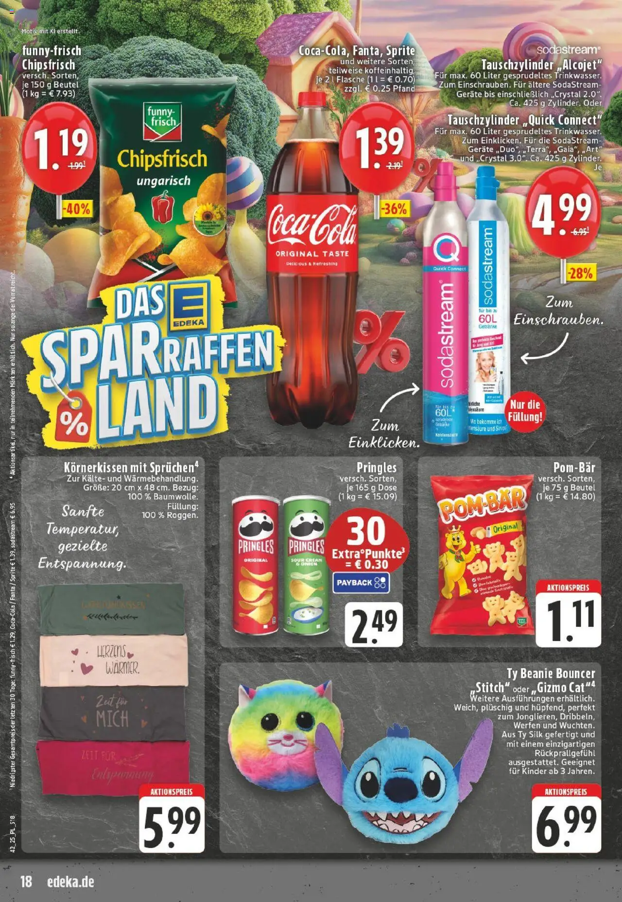 Edeka prospekt Dinslaken	 – gültig ab 13.10.2025 | Seite: 18 | Produkte: Fanta, Pringles, Chips, Sodastream
