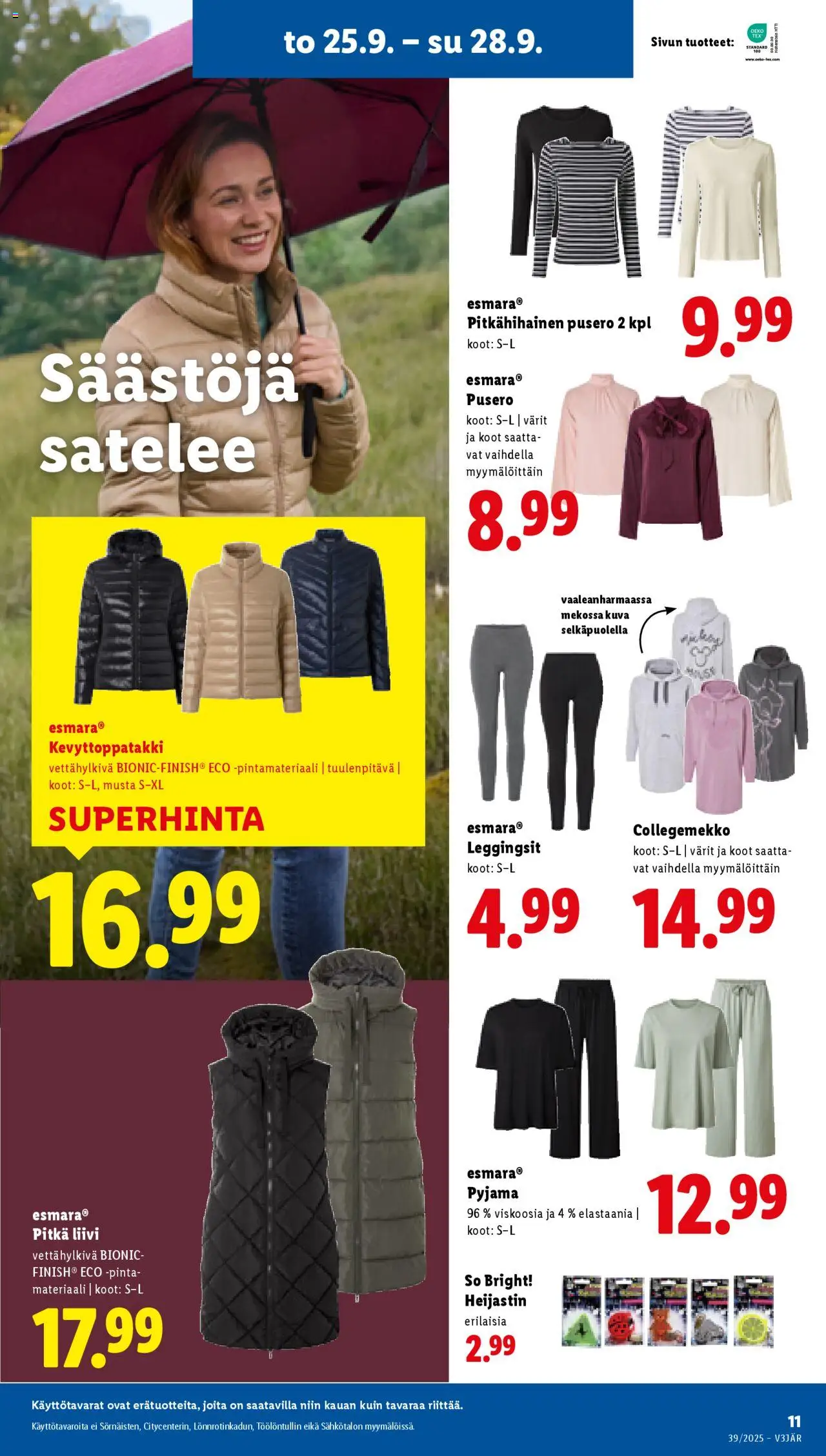 Lidl tarjoukset - Helsinki – voimassa 25.09.2025 alkaen | Sivu: 15 | Tuotteet: Pusero, Liivi, Pyjama, Leggingsit