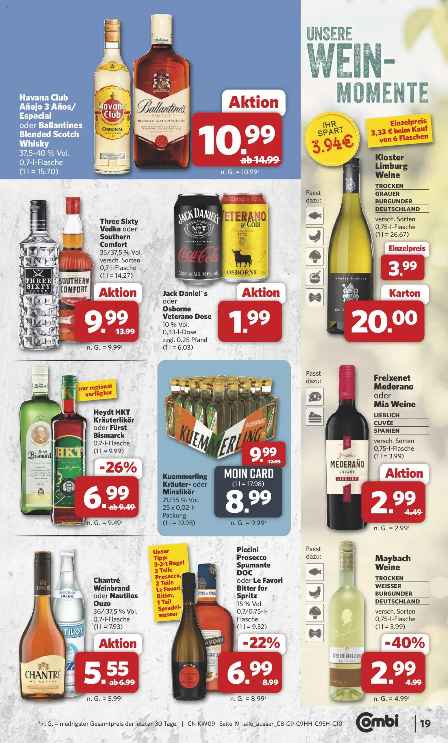 Combi Prospekt 	 – gültig ab 22.02.2026 | Seite: 19 | Produkte: Coca cola, Freixenet, Prosecco, Wein