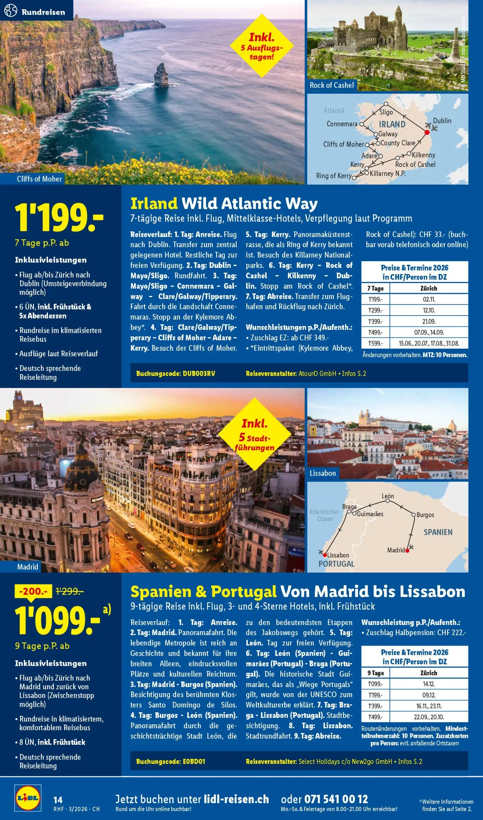 Lidl Aktionen Reisen März – gültig ab 28.02.2026 | Seite: 14 | Produkte: Rock, Uhr