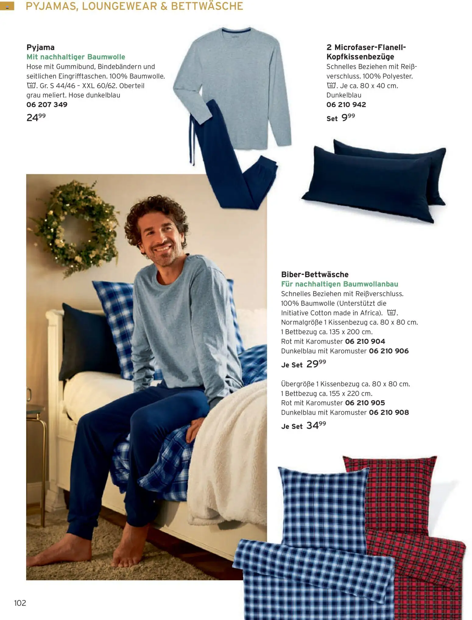 Tchibo Katalog Advent 2025 – gültig ab 14.11.2025 | Seite: 102 | Produkte: Bettwäsche, Hose, Pyjama