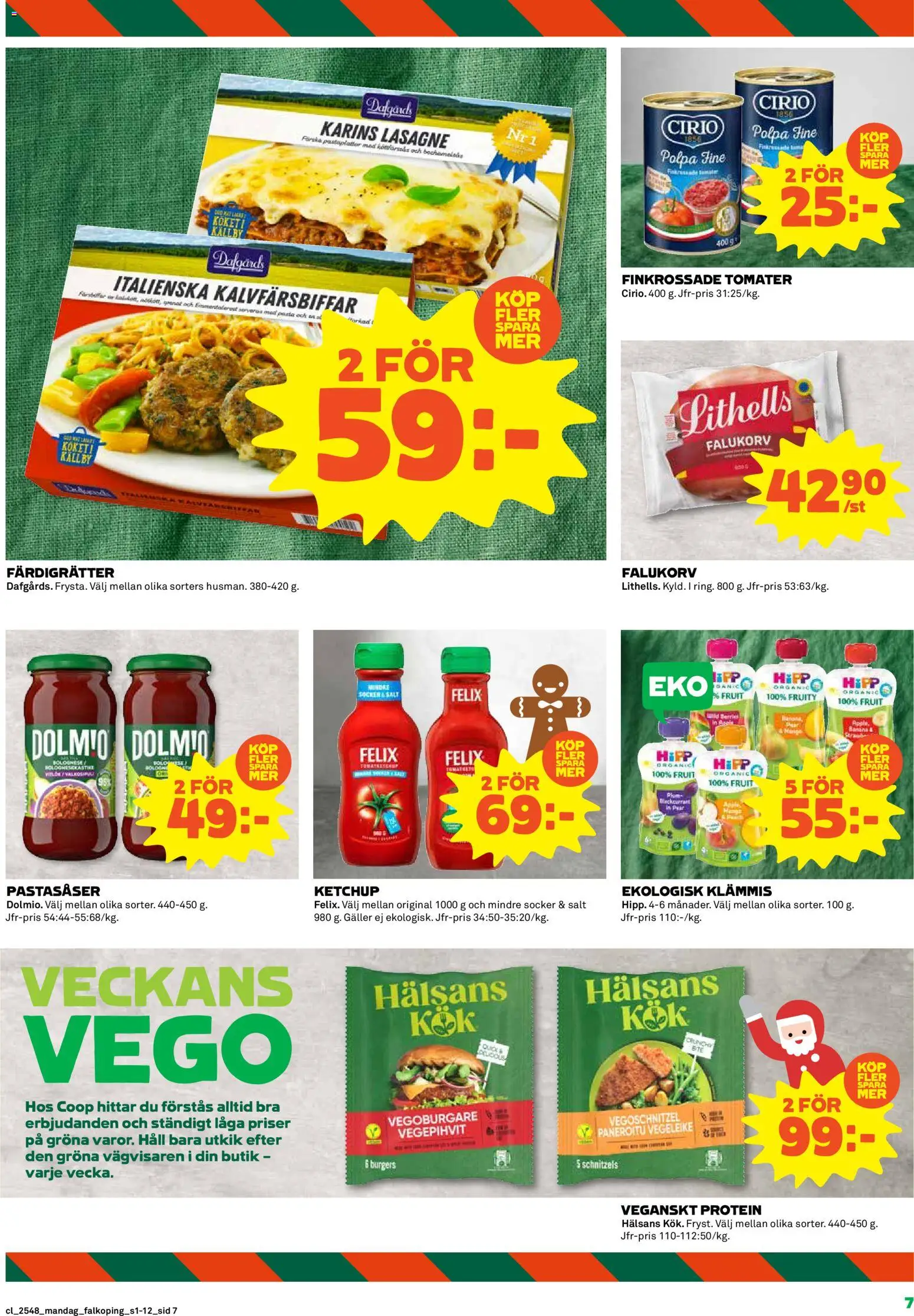 Coop reklamblad aktuell från 24.11.2025 | Sida: 7 | Produkter: Klämmis, Vegoburgare, Tomater, Äpple