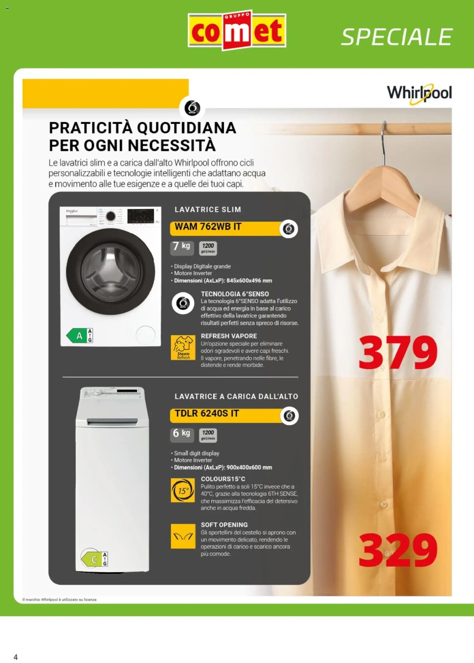 Volantino Comet del 23.01.2026 | Pagina: 4 | Prodotti: Acqua, Lavatrice