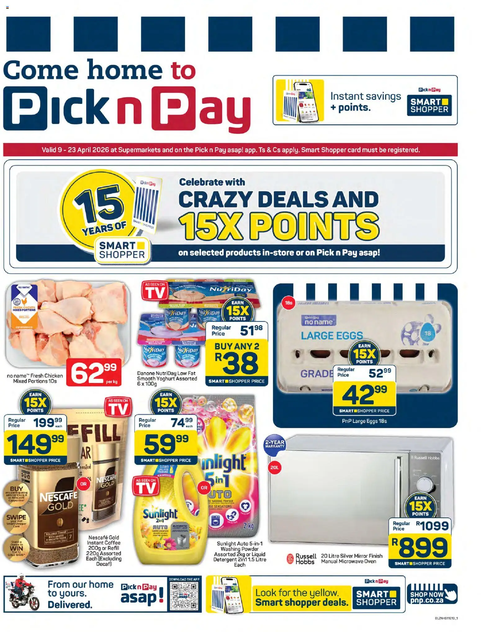 New Pick n Pay catalogue – valid from 09.04.2026 | Page: 1 | Products: Oven, Yoghurt, Mirror, Eggs