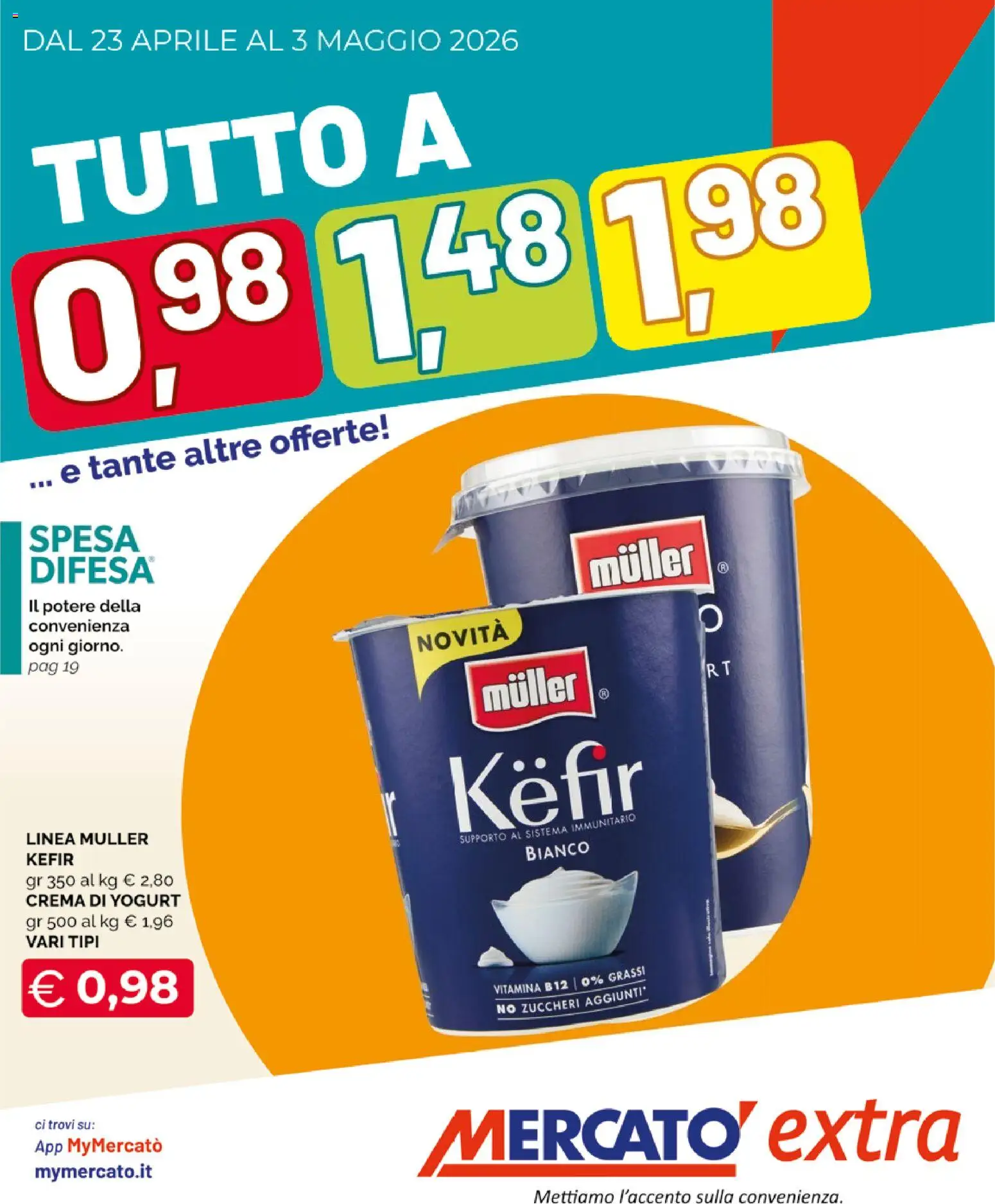 Volantino Mercatò del 23.04.2026 | Pagina: 1 | Prodotti: Crema, Yogurt