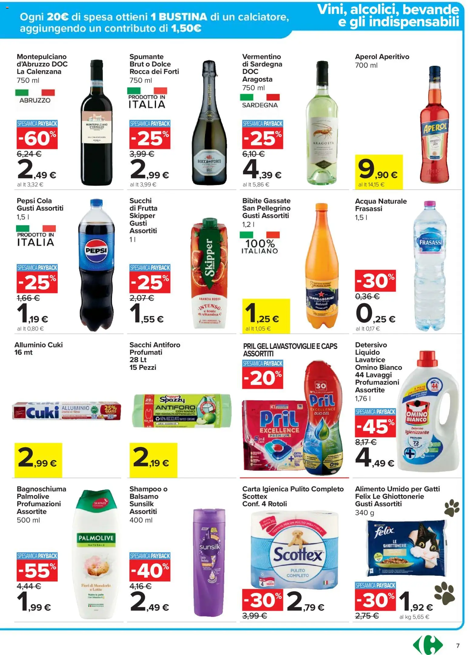 Volantino Carrefour del 04.12.2025 | Pagina: 7 | Prodotti: Carta igienica, Arancia, Aperol, Pepsi