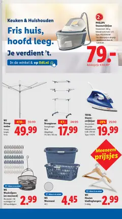 TEFAL Stoom-strijkijzer, Stoomstoot: 80 g/min, Inhoud watertank: 200 ml, Type: FV1711 - Voorbeeld van een folder van Lidl, geldig van 02.03.2026 | Pagina: 40 | Producten: Strijkijzer, Festék