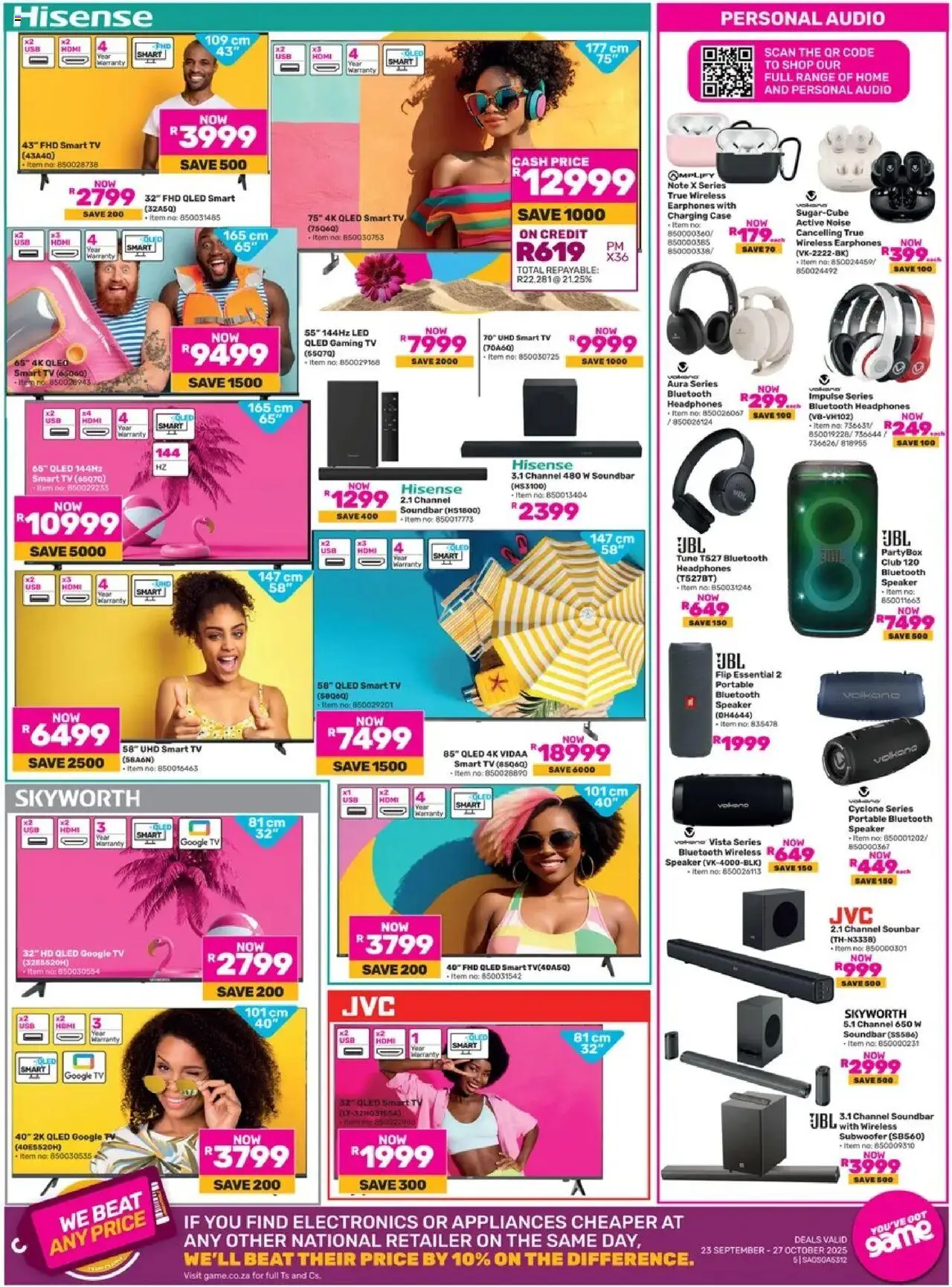 New Game catalogue – valid from 23.09.2025 | Page: 5 | Products: Headphones, TV, Soundbar, Subwoofer