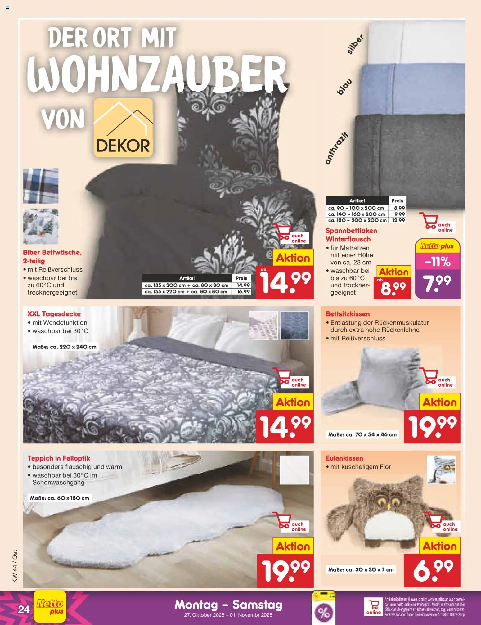 Netto Marken-Discount Prospekt 	 – gültig ab 27.10.2025 | Seite: 26 | Produkte: Trockner, Tagesdecke, Teppich