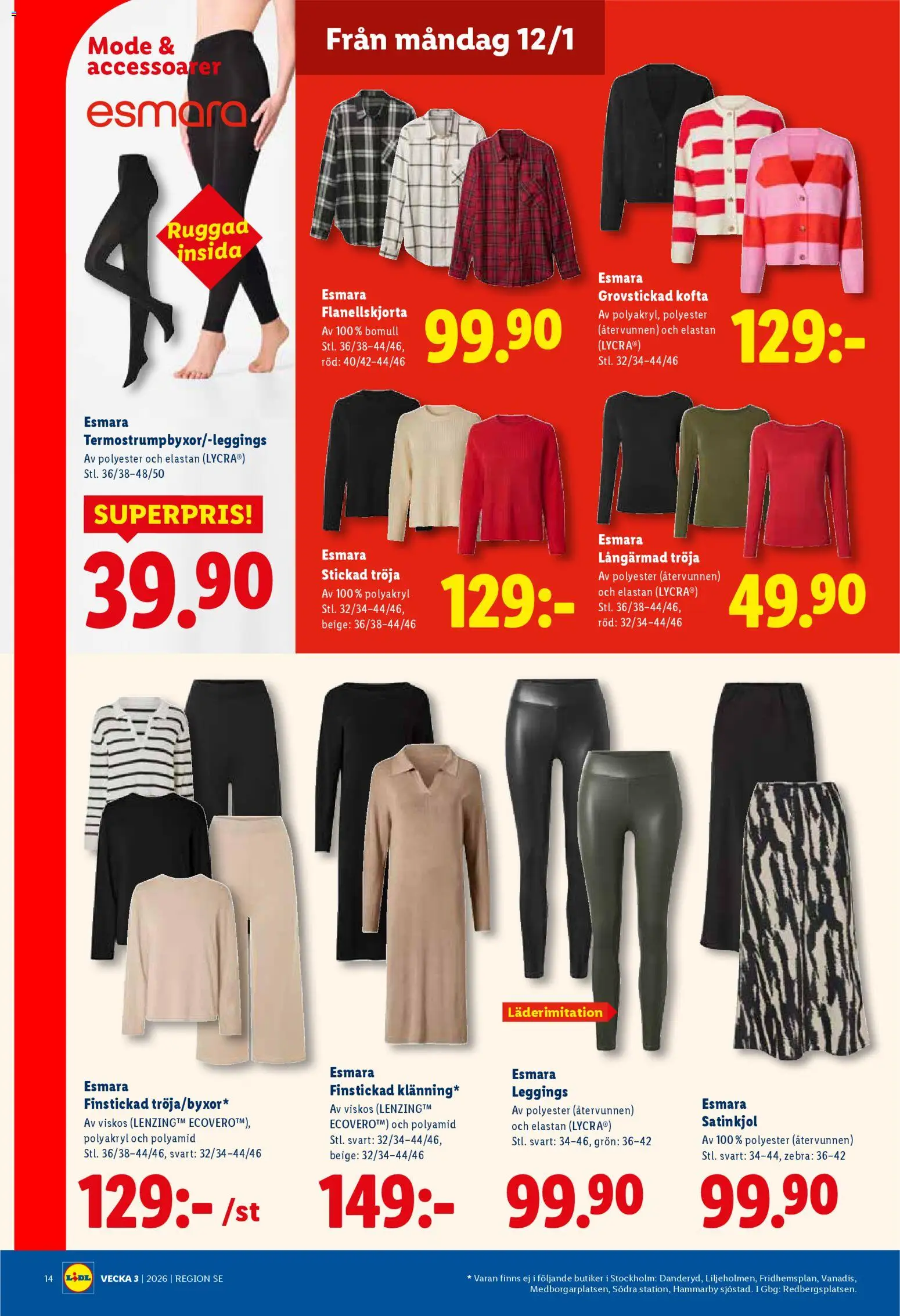 Lidl reklamblad aktuell från 12.01.2026 | Sida: 16 | Produkter: Stickad tröja, Tröja, Leggings, Kofta