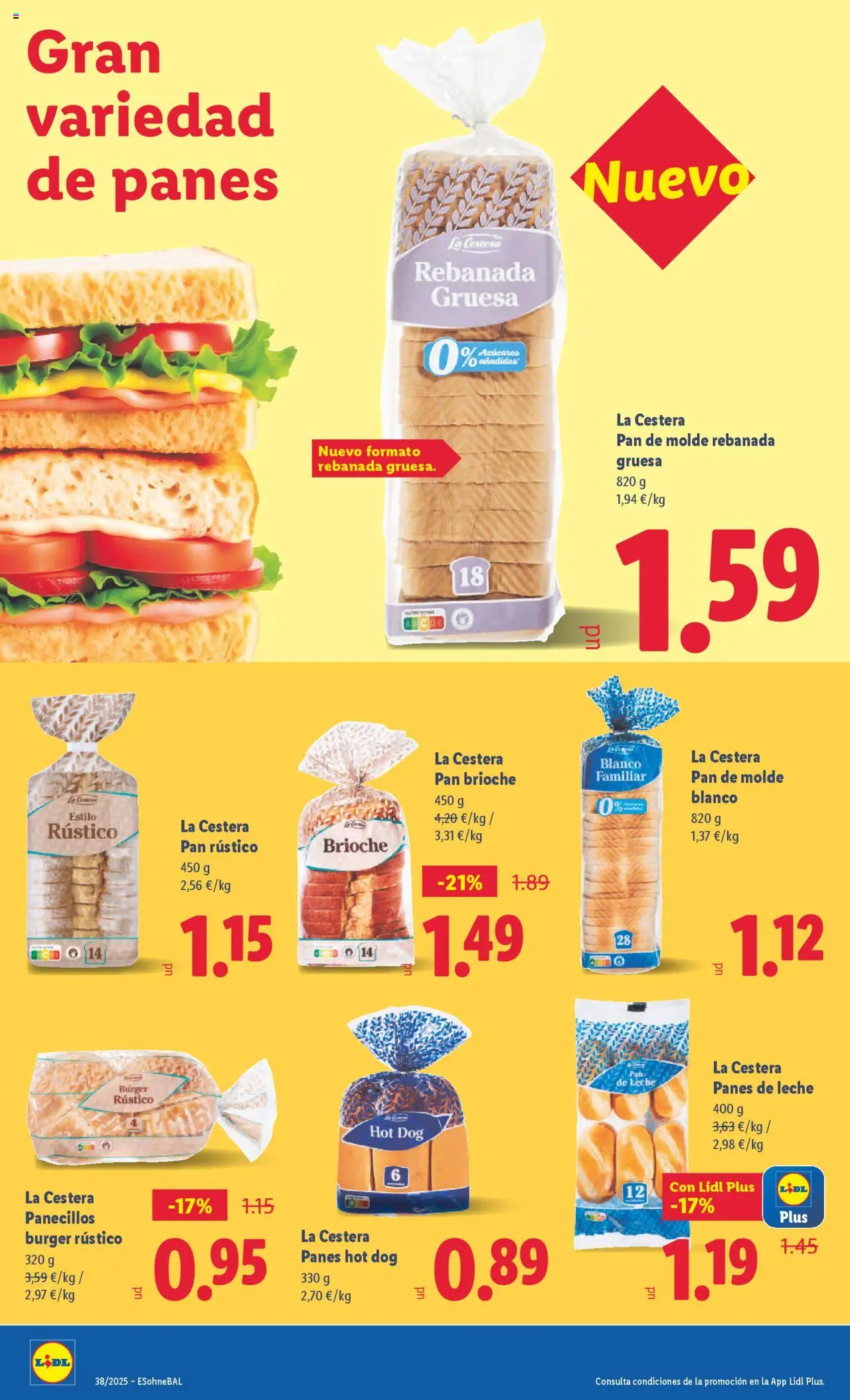 Lidl folleto │ válido desde el 15.09.2025 | Página: 10 | Productos: Leche, Pan, Pan de molde