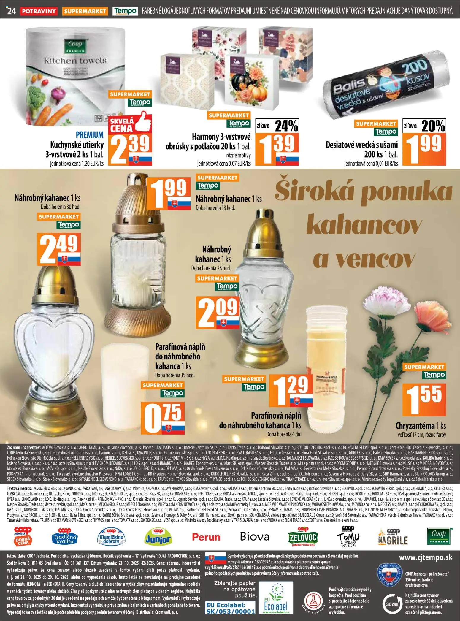 Nové COOP Jednota akcie – leták je platný od 23.10.2025 | Strana: 24 | Produkty: Ryba, Ponožky, Flora