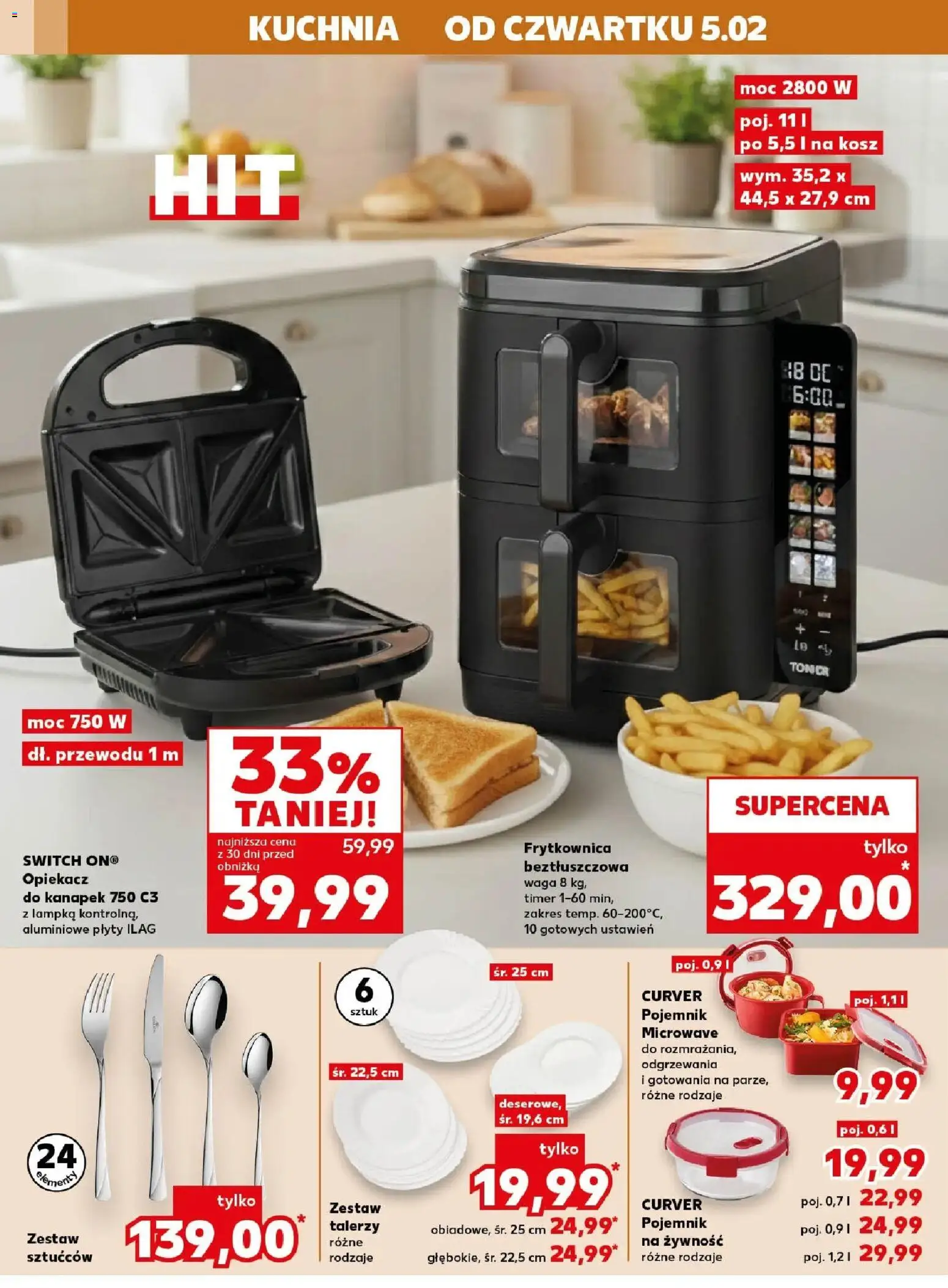 Kaufland gazetka - Mega okazje od 05.02.2026 | Strona: 14 | Produkty: Opiekacz, Frytkownica, Plyty, Kosz