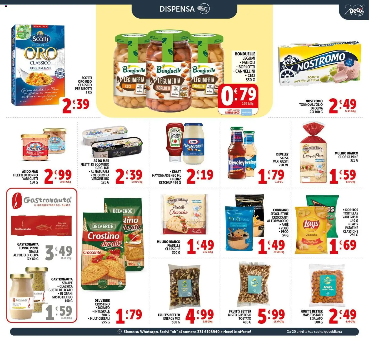 Volantino Decò del 17.03.2026 | Pagina: 17 | Prodotti: Ceci, Formaggio, Mais, Sgombro