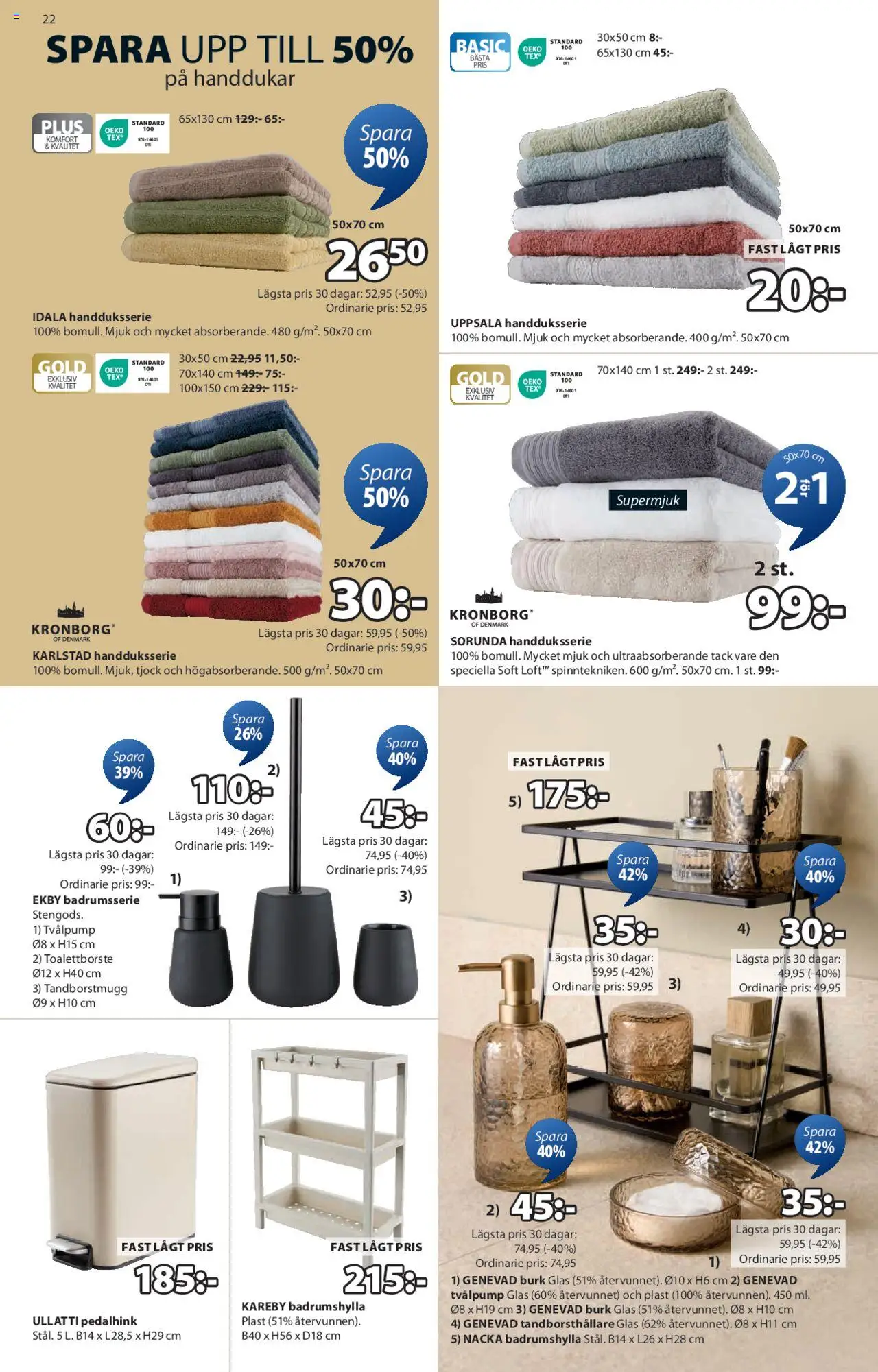JYSK reklamblad aktuell från 04.08.2025 | Sida: 22 | Produkter: Handduk